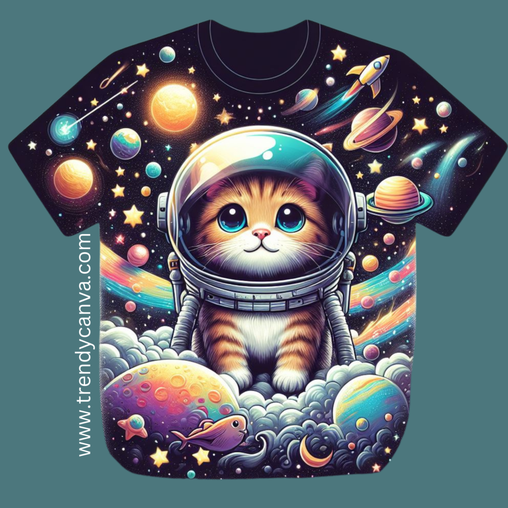 Space Cat T-Shirt Designs