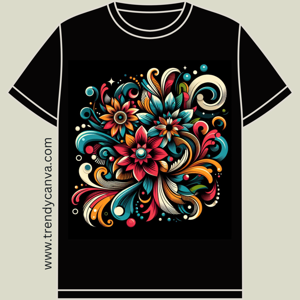 Abstract Floral T-Shirt Designs