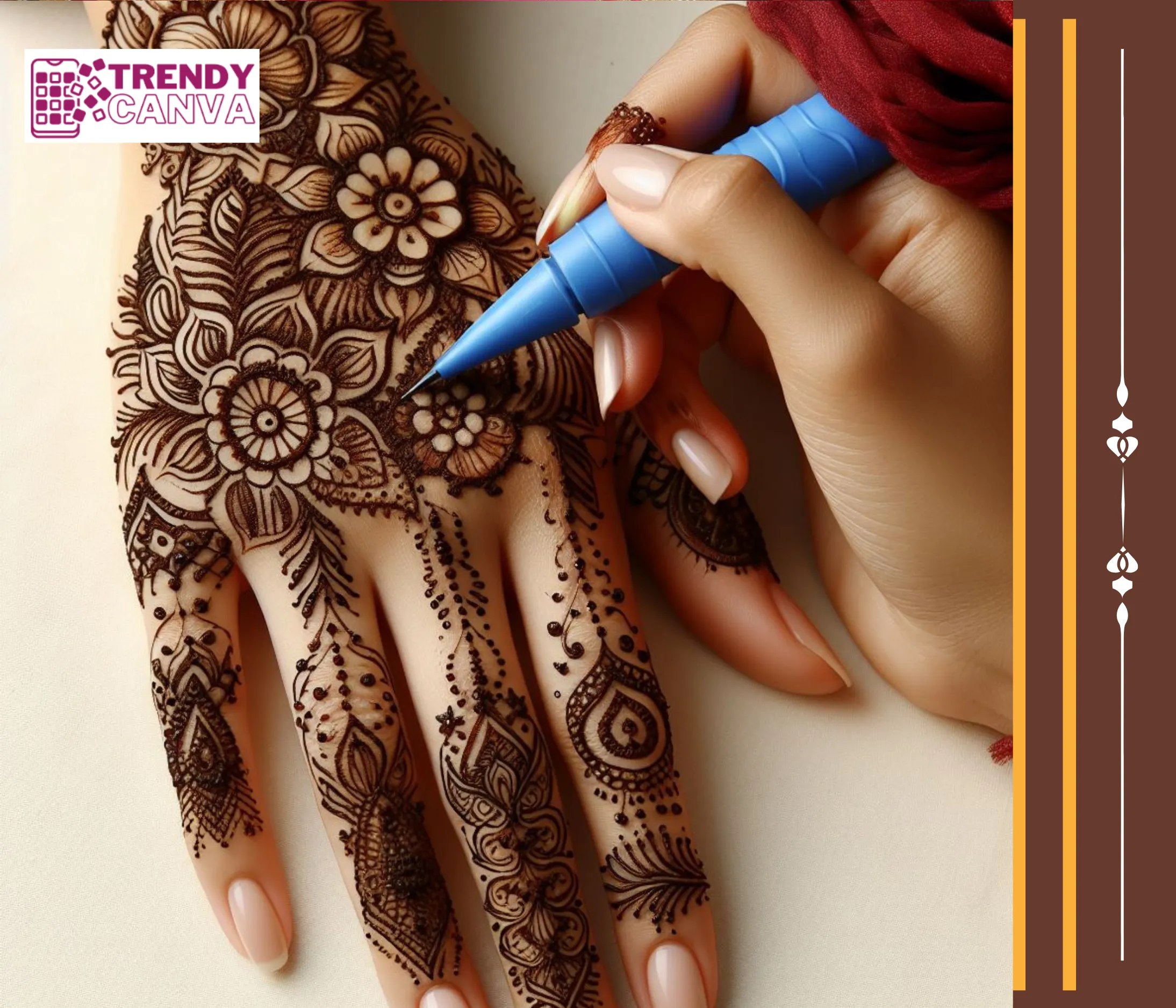 Get Personal: Monogram Magic in Your Full-Hand Mehndi Designs