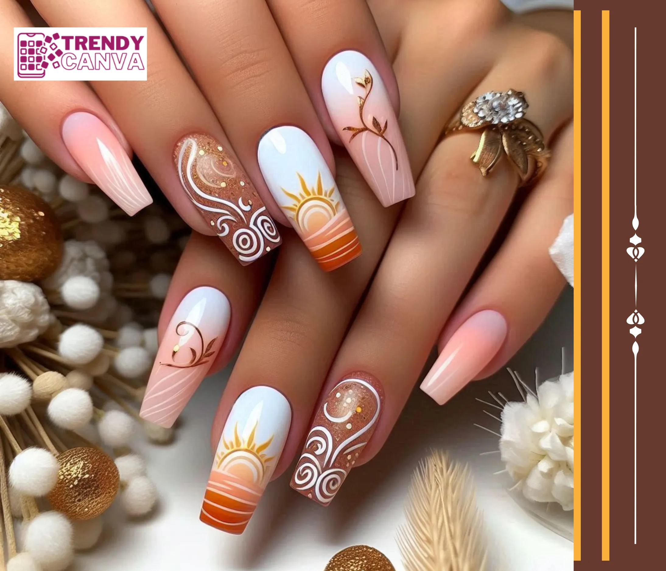 Sun-kissed Ombre with a Twist Nail Designs