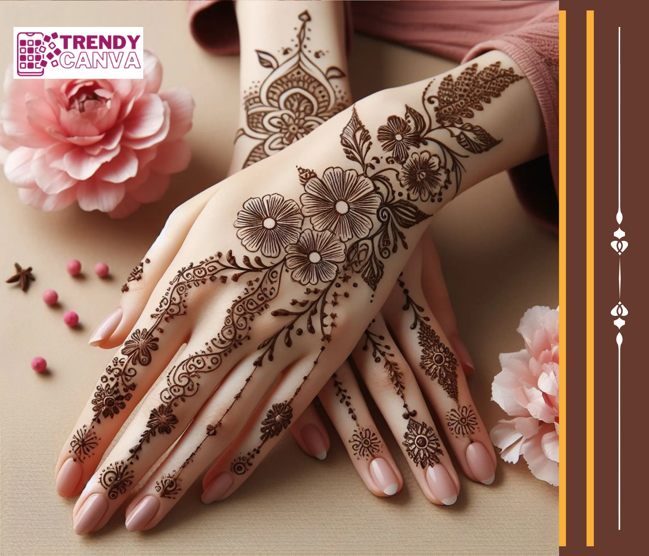 Minimalist Floral Mehndi Designs