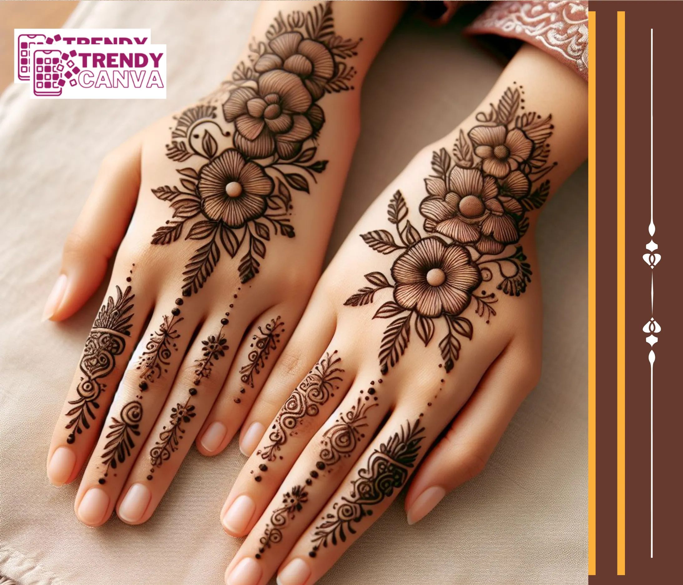 Minimalist Floral Mehndi Designs