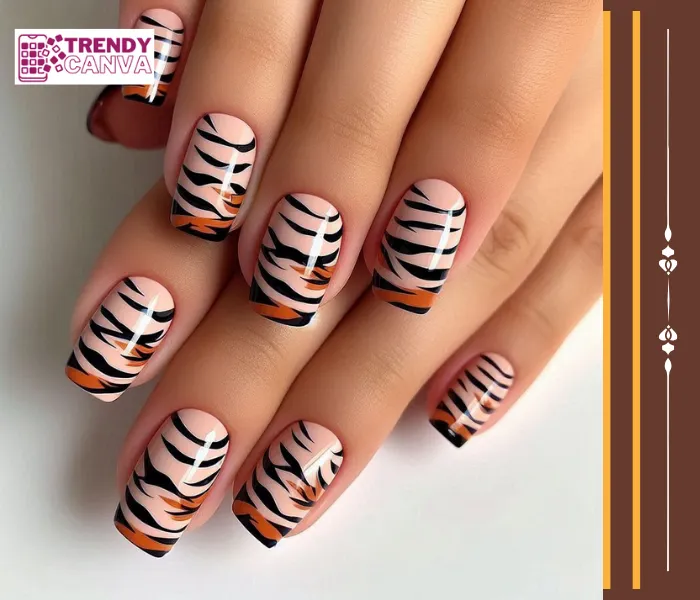 Fierce Tiger Stripes Nail Designs