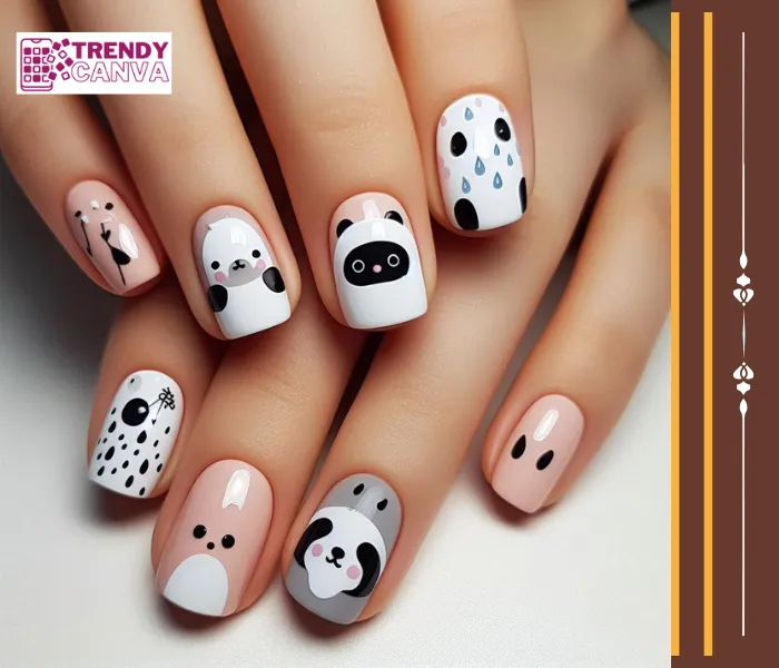 Negative Space Critters Nail Designs