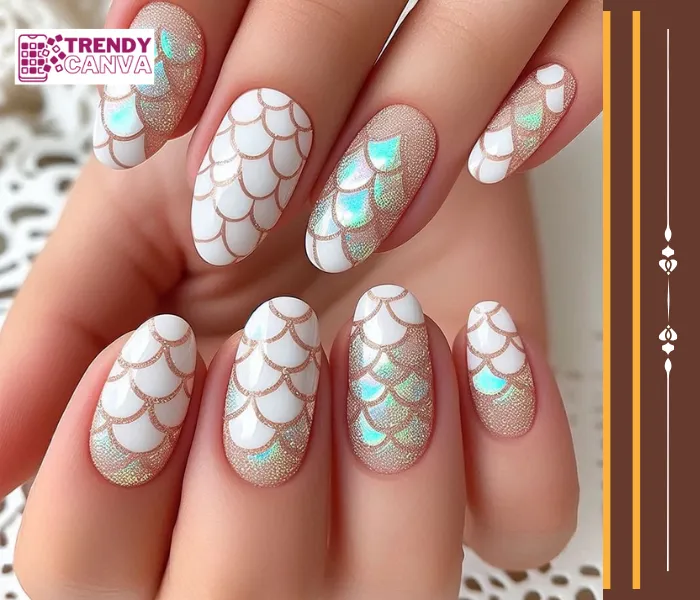 Glittery Scales Nail Designs