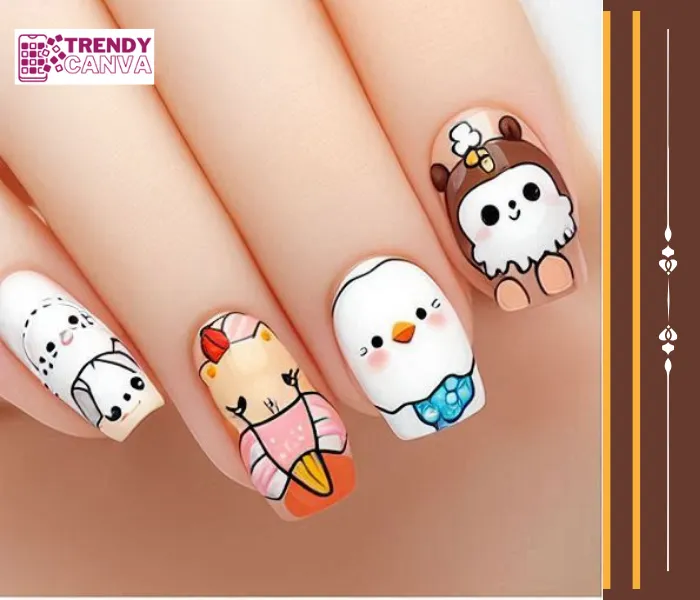 Cartoon Animal Fun Nail Designs