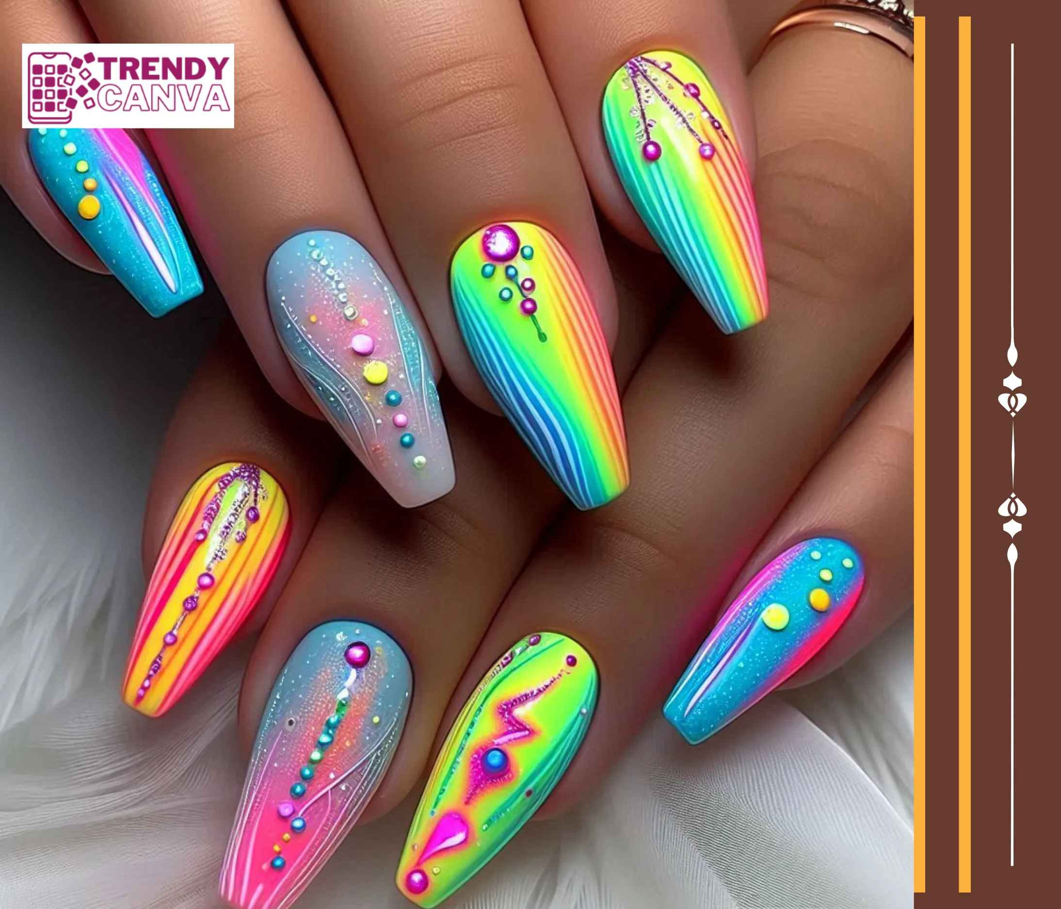 Neon Brights for a Pop of Color Nail Designs