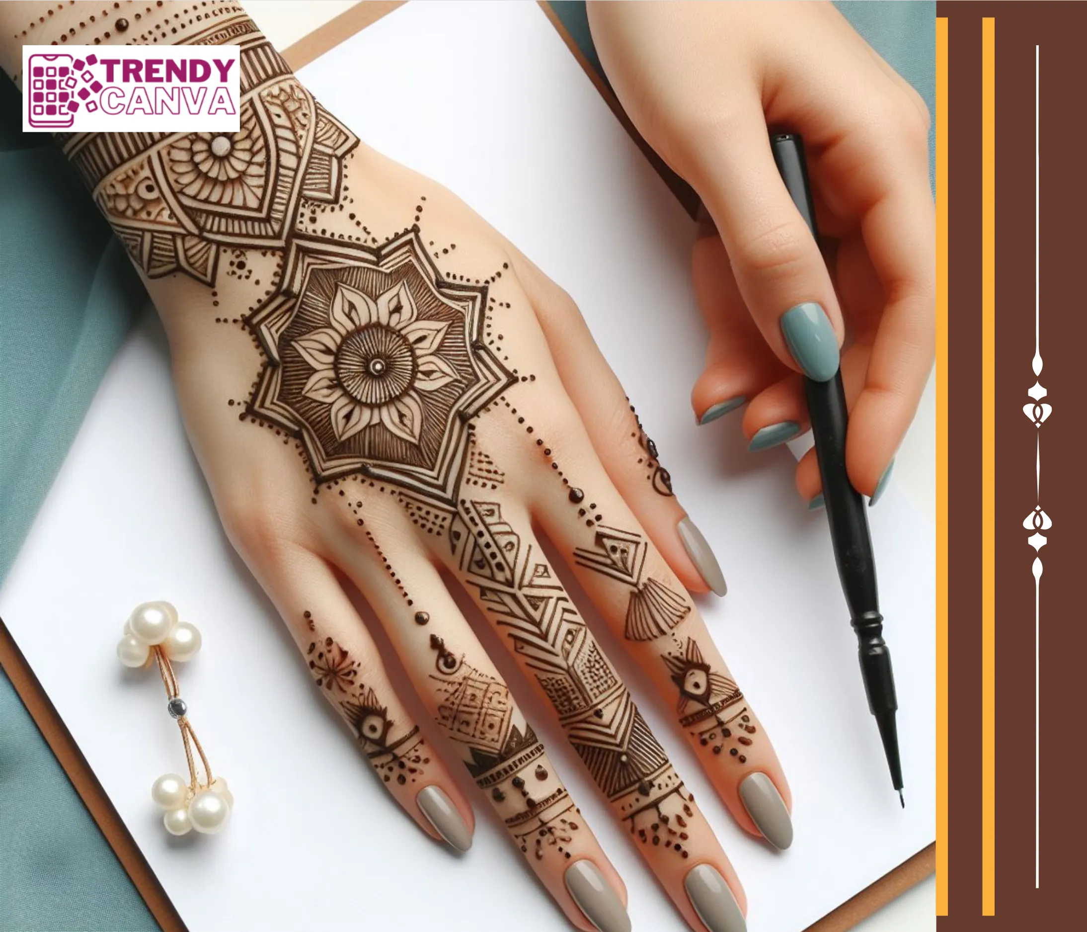 Geometric Grace Mehndi Designs