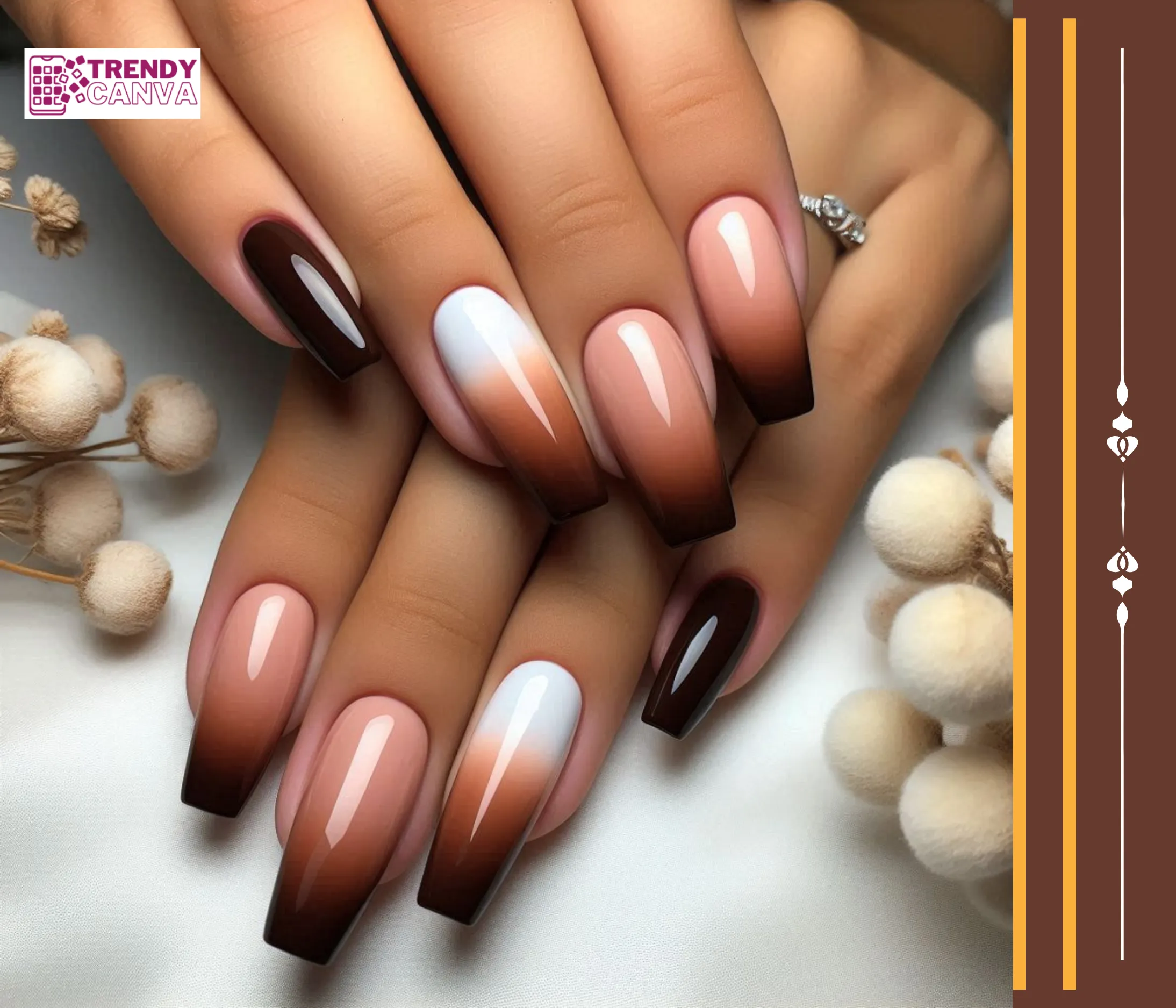 Classic Brown Ombre Nails