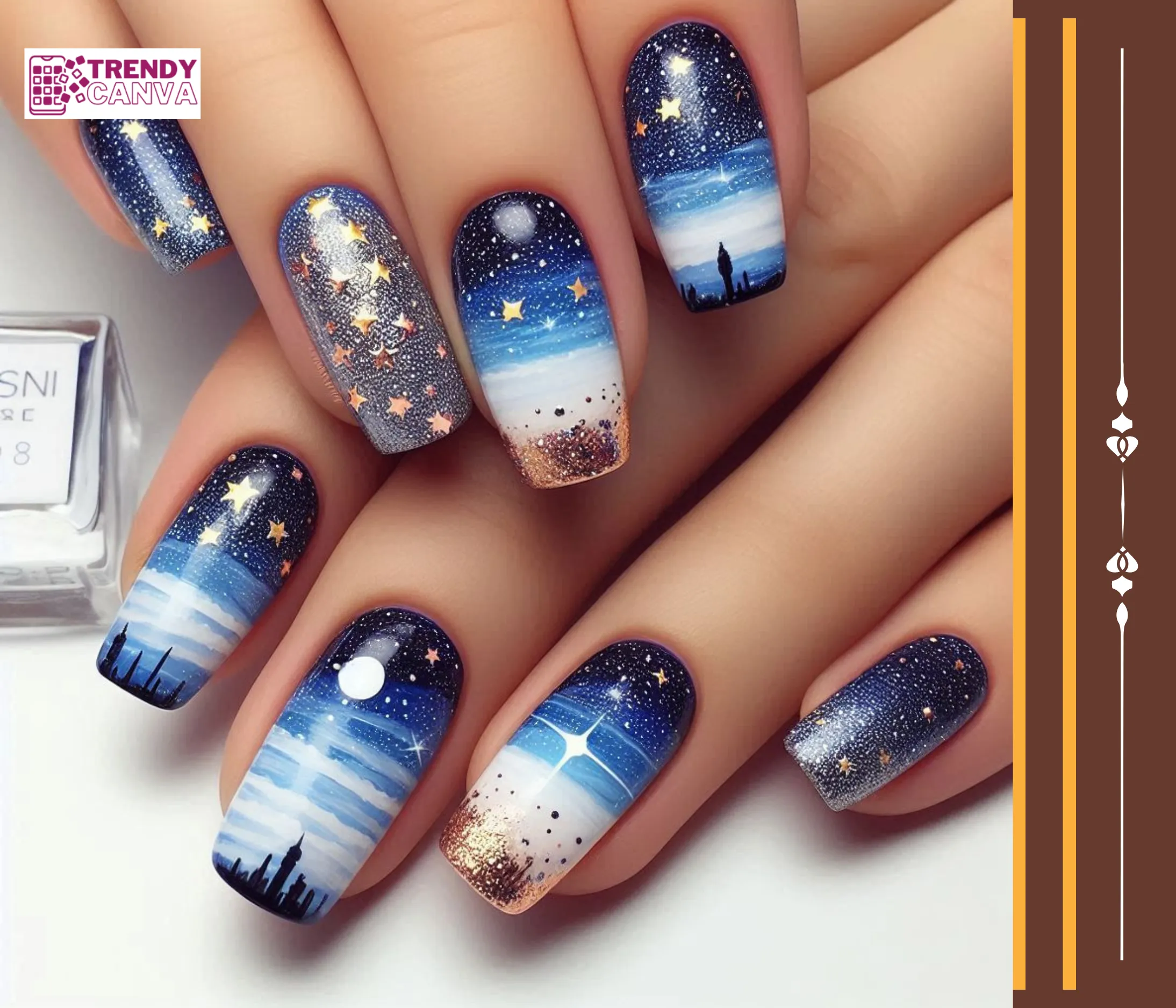 Twinkling Night Sky Nails