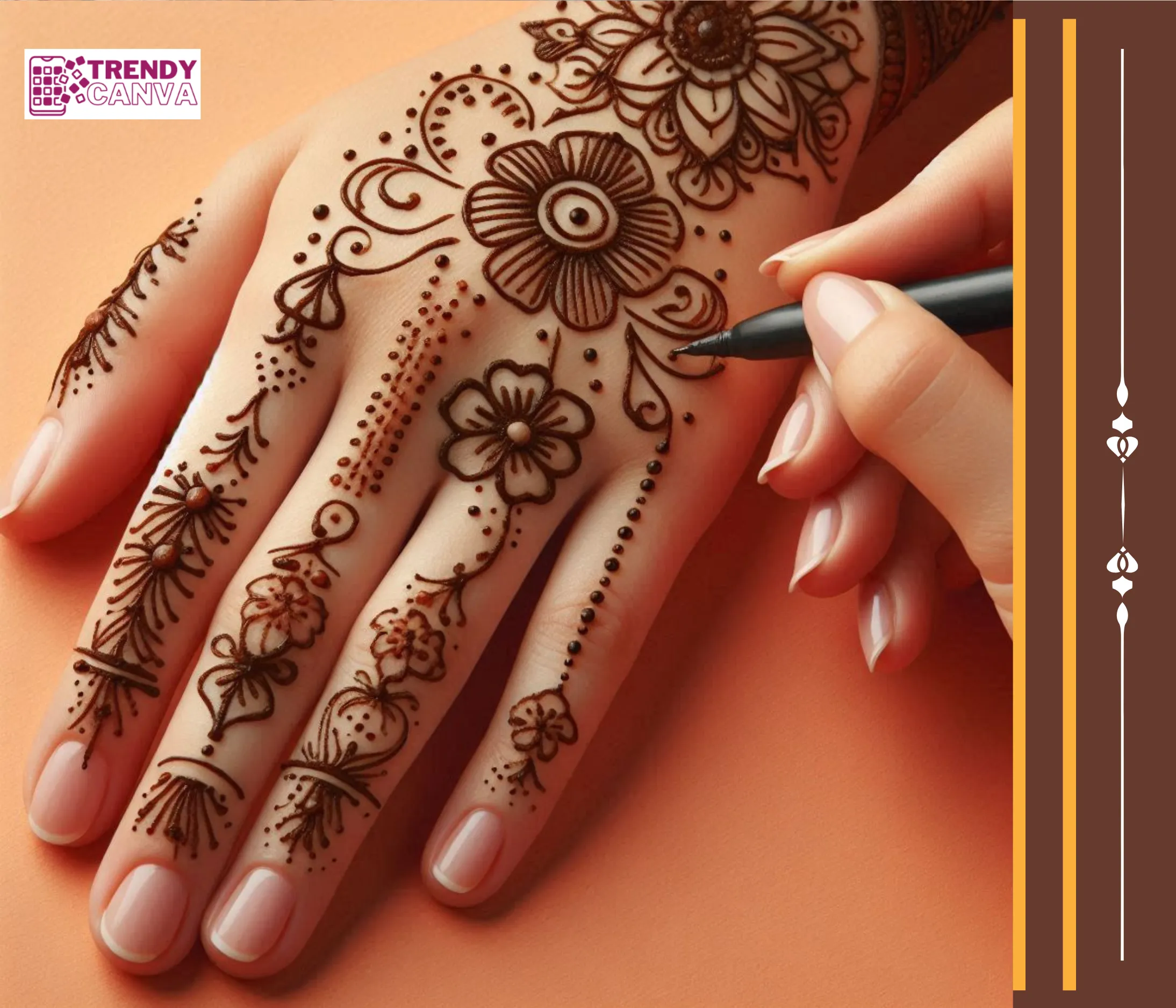 Dots & Flowers Mehndi Designs