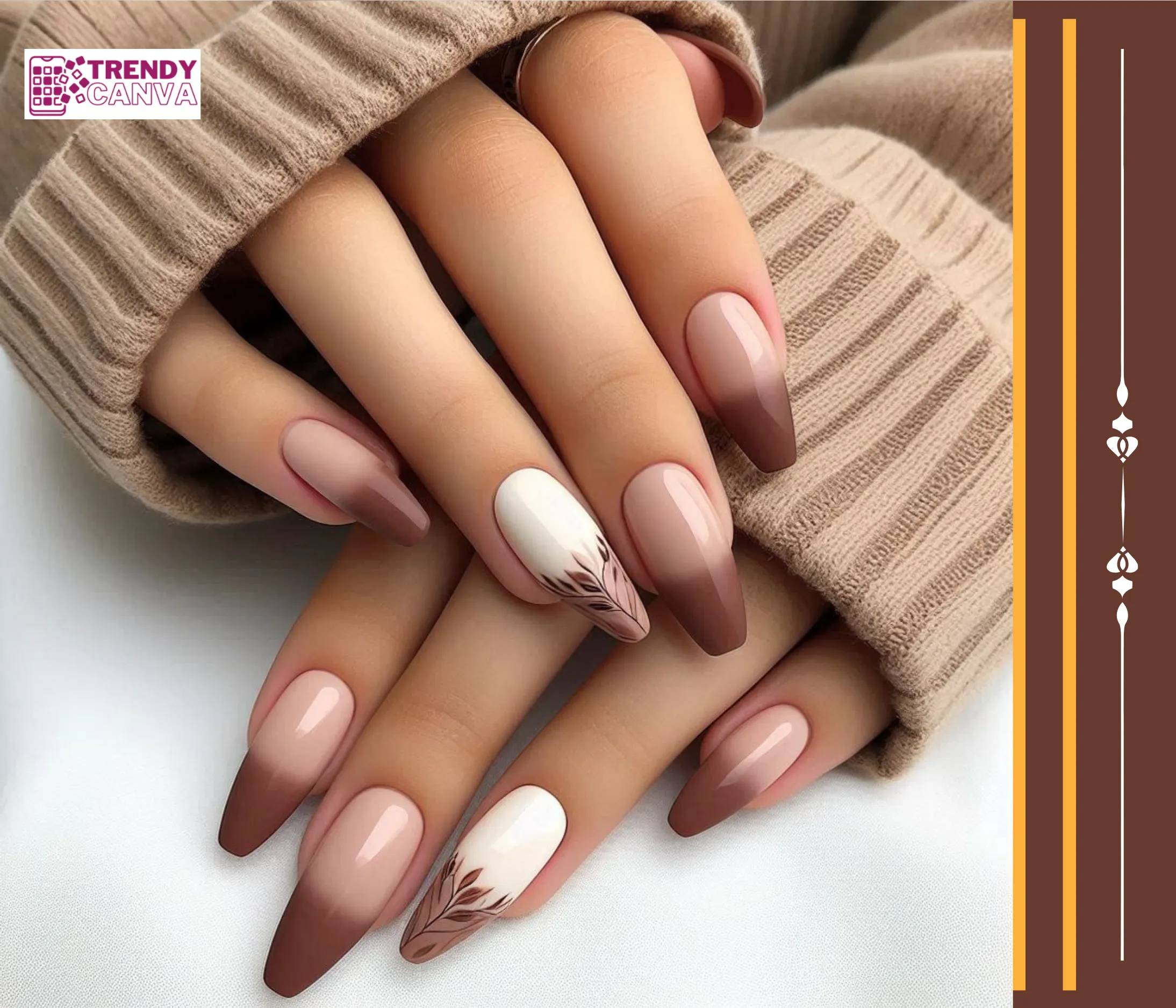 Classic Brown Ombre Nails