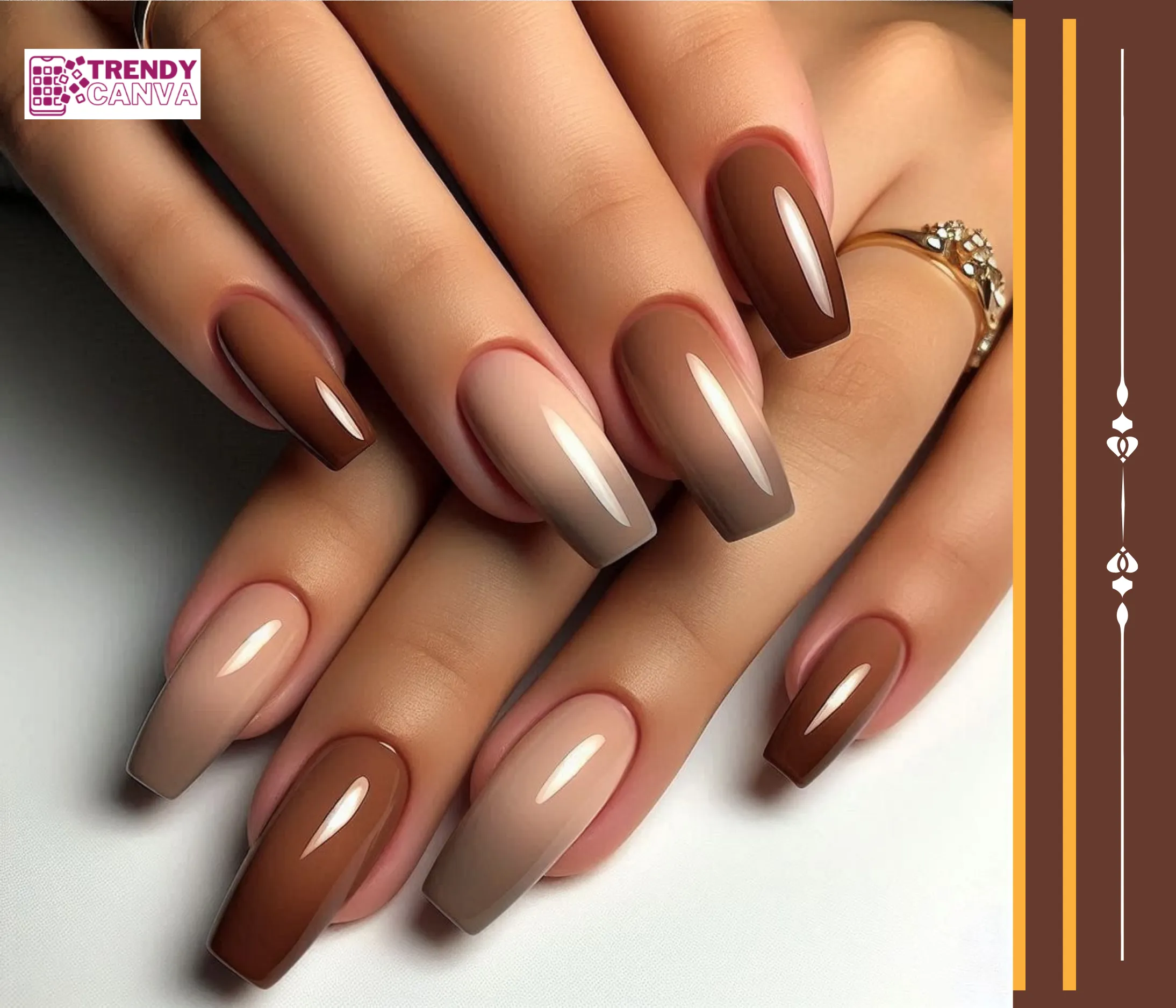 Classic Brown Ombre Nails