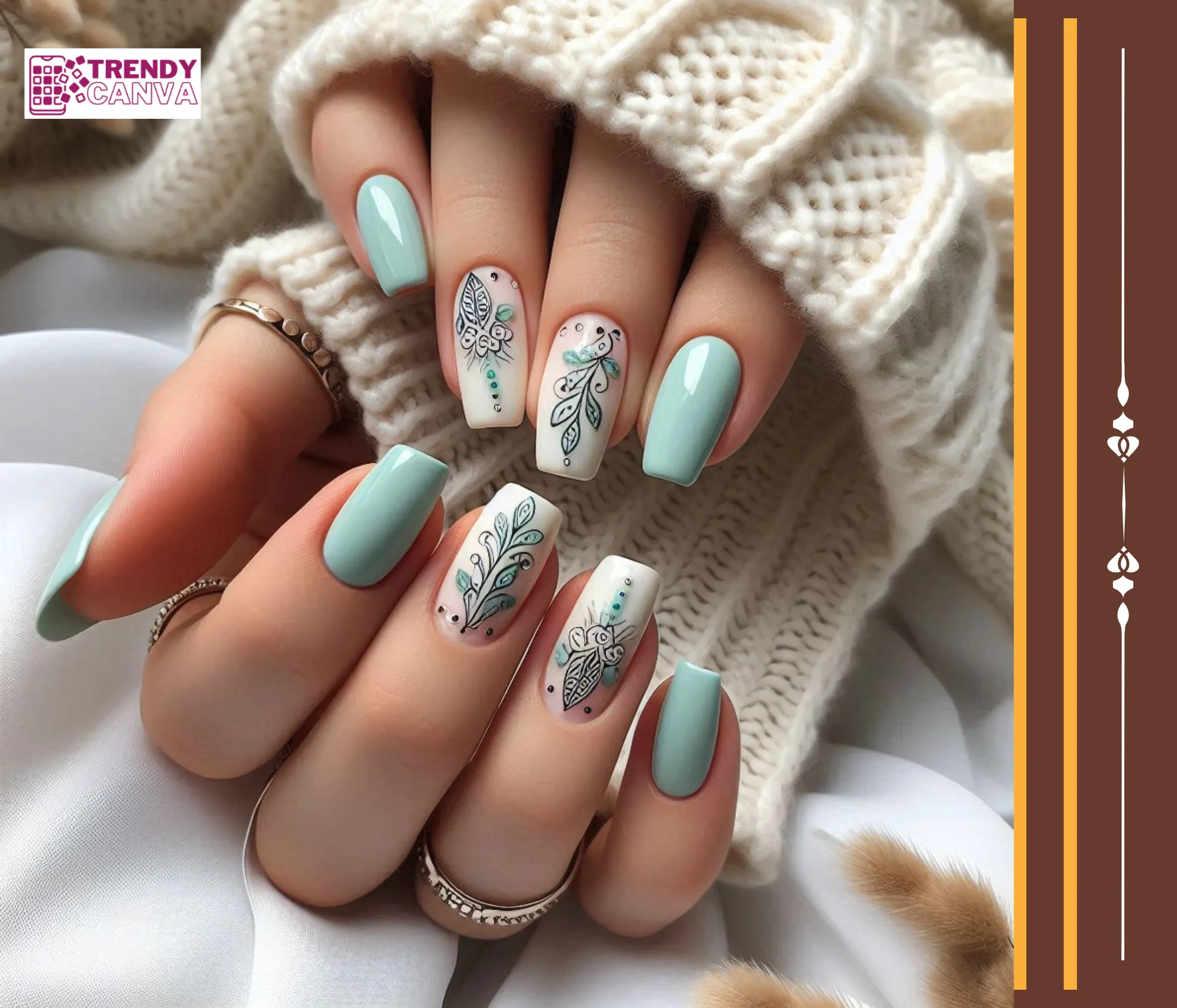 Classic Mint Cream Nail Designs