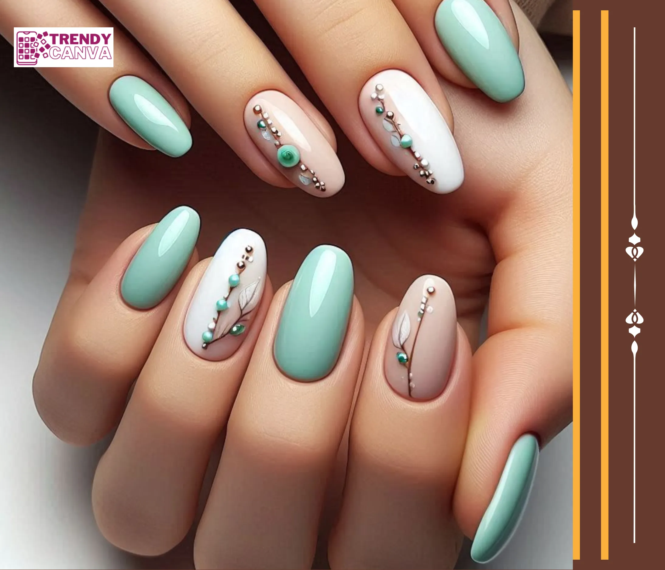 Classic Mint Cream Nail Designs