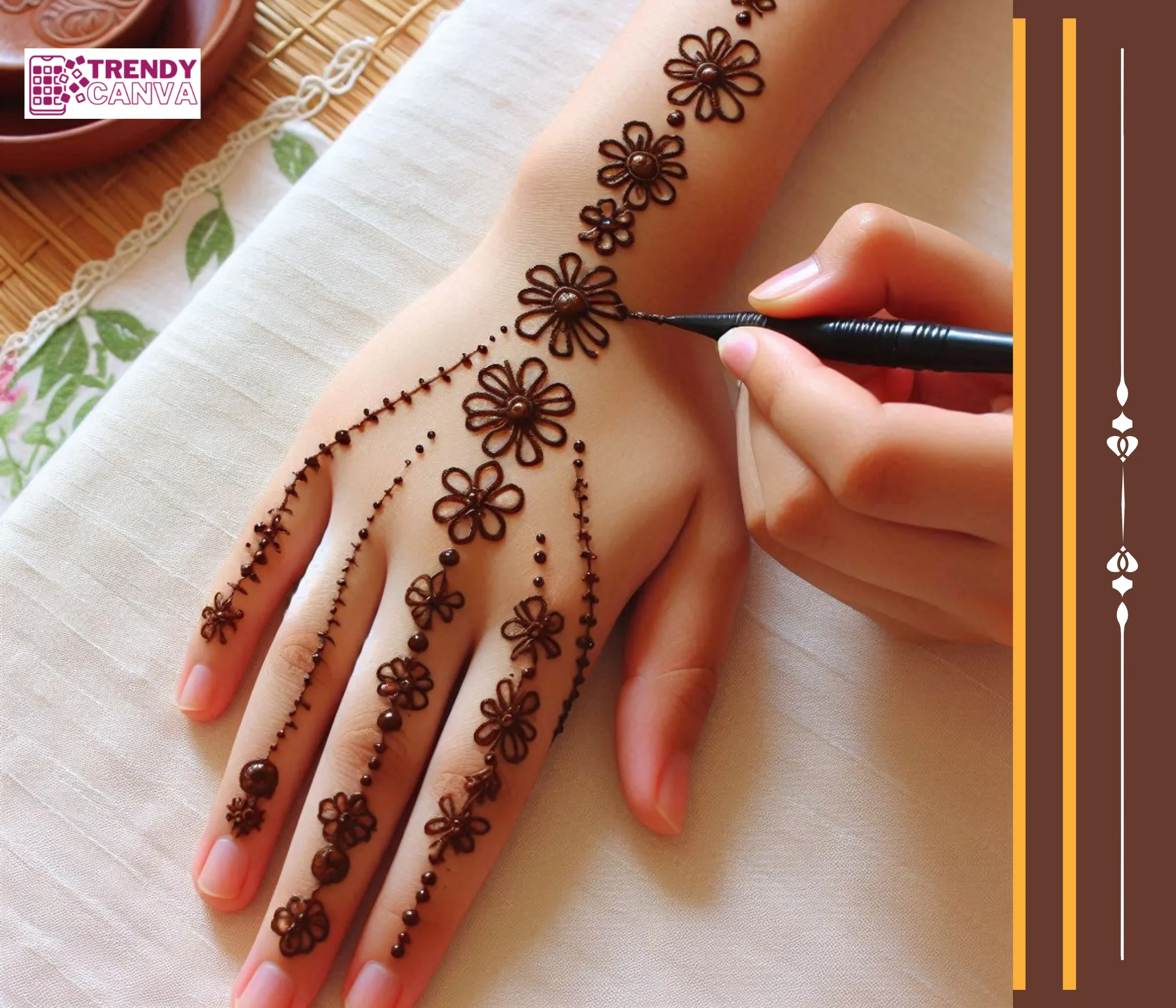 Dots & Flowers Mehndi Designs