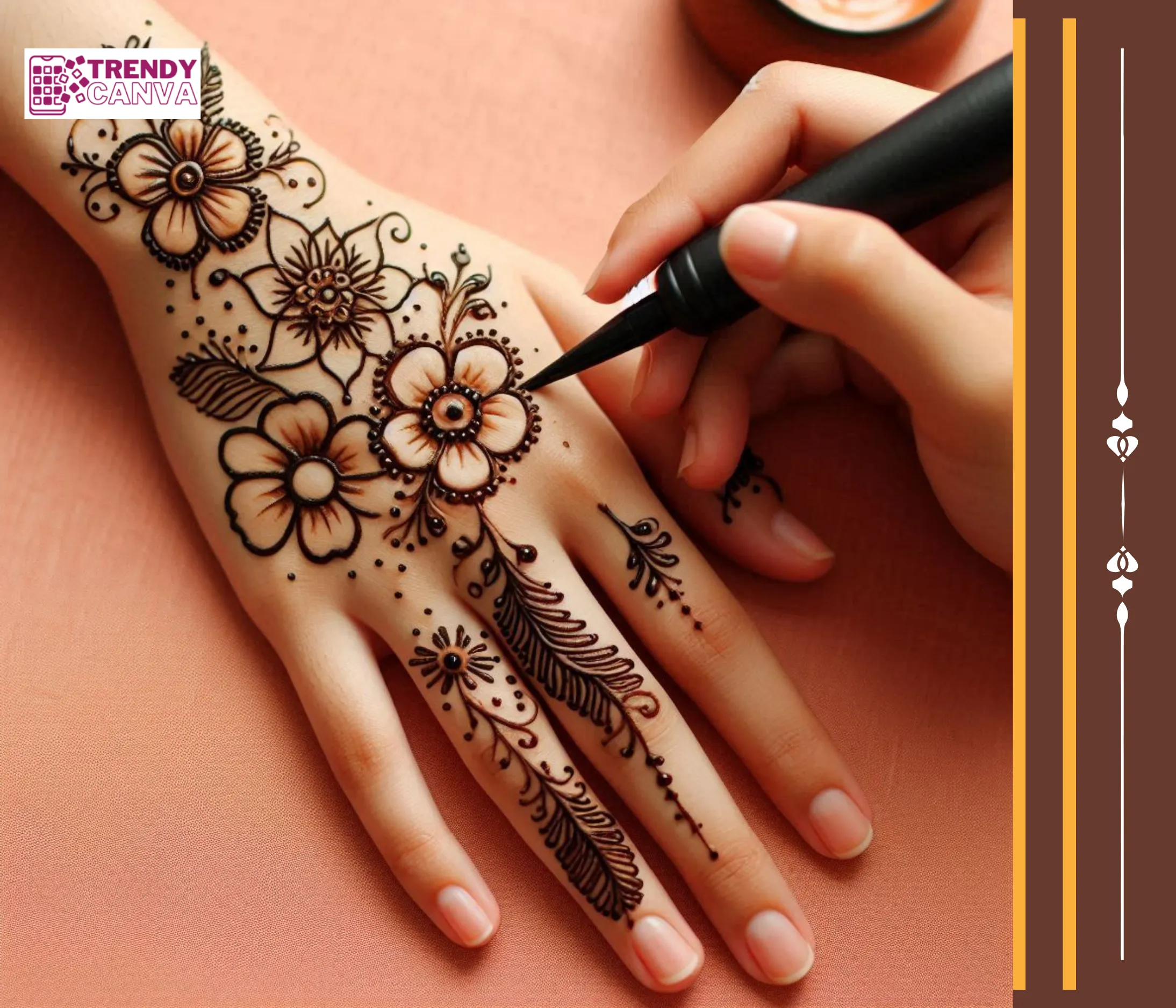 Dots & Flowers Mehndi Designs