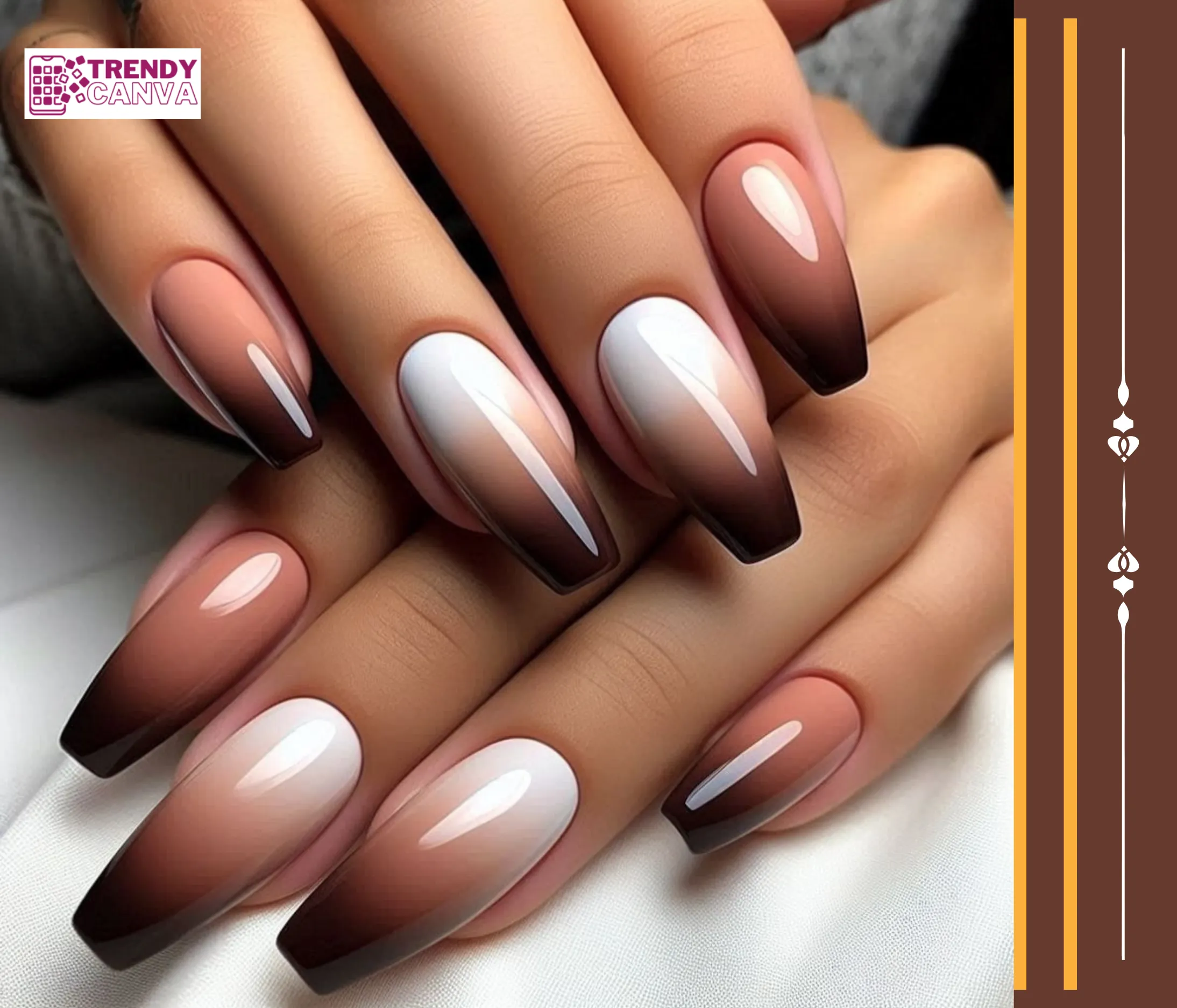 Classic Brown Ombre Nails