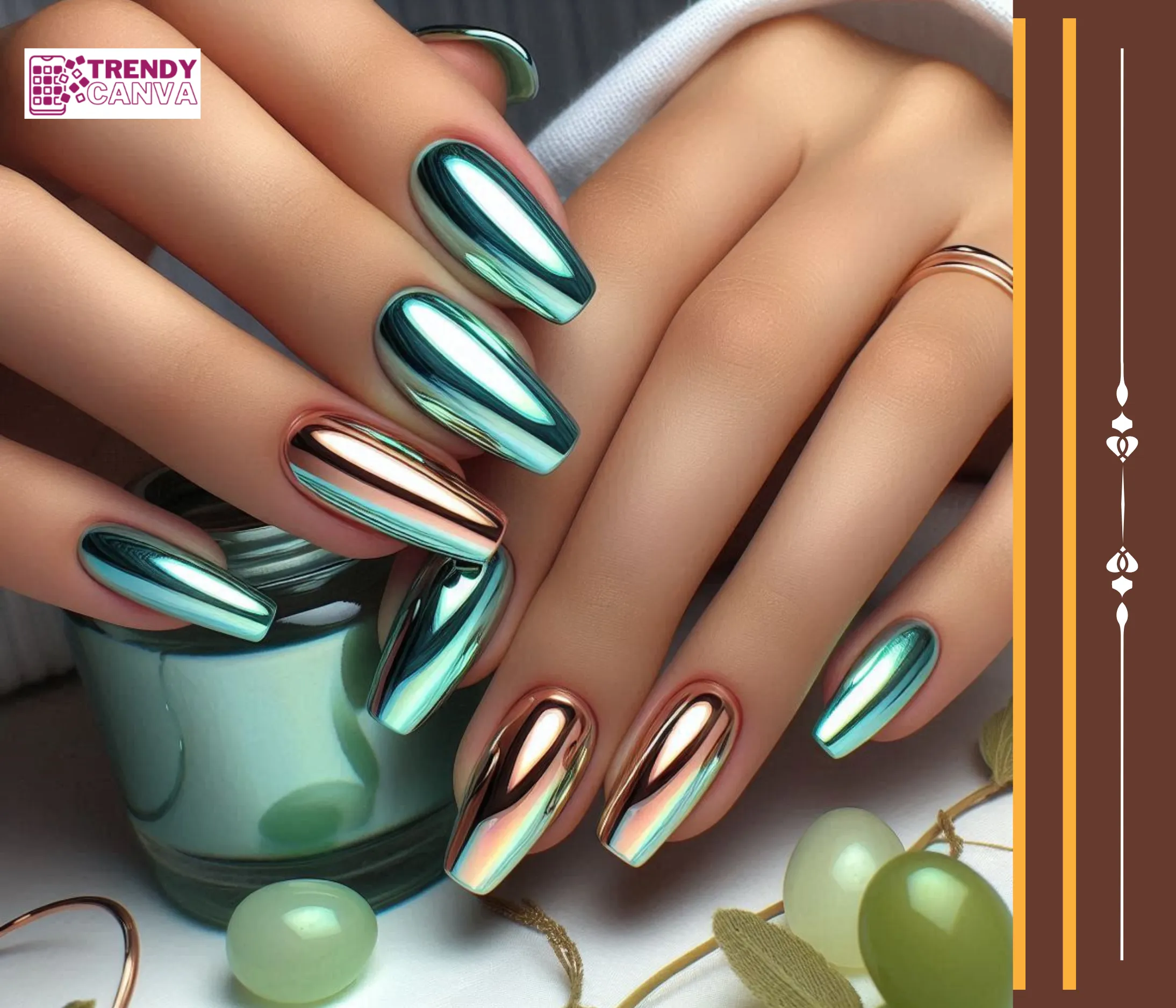 Mint Chrome Nails