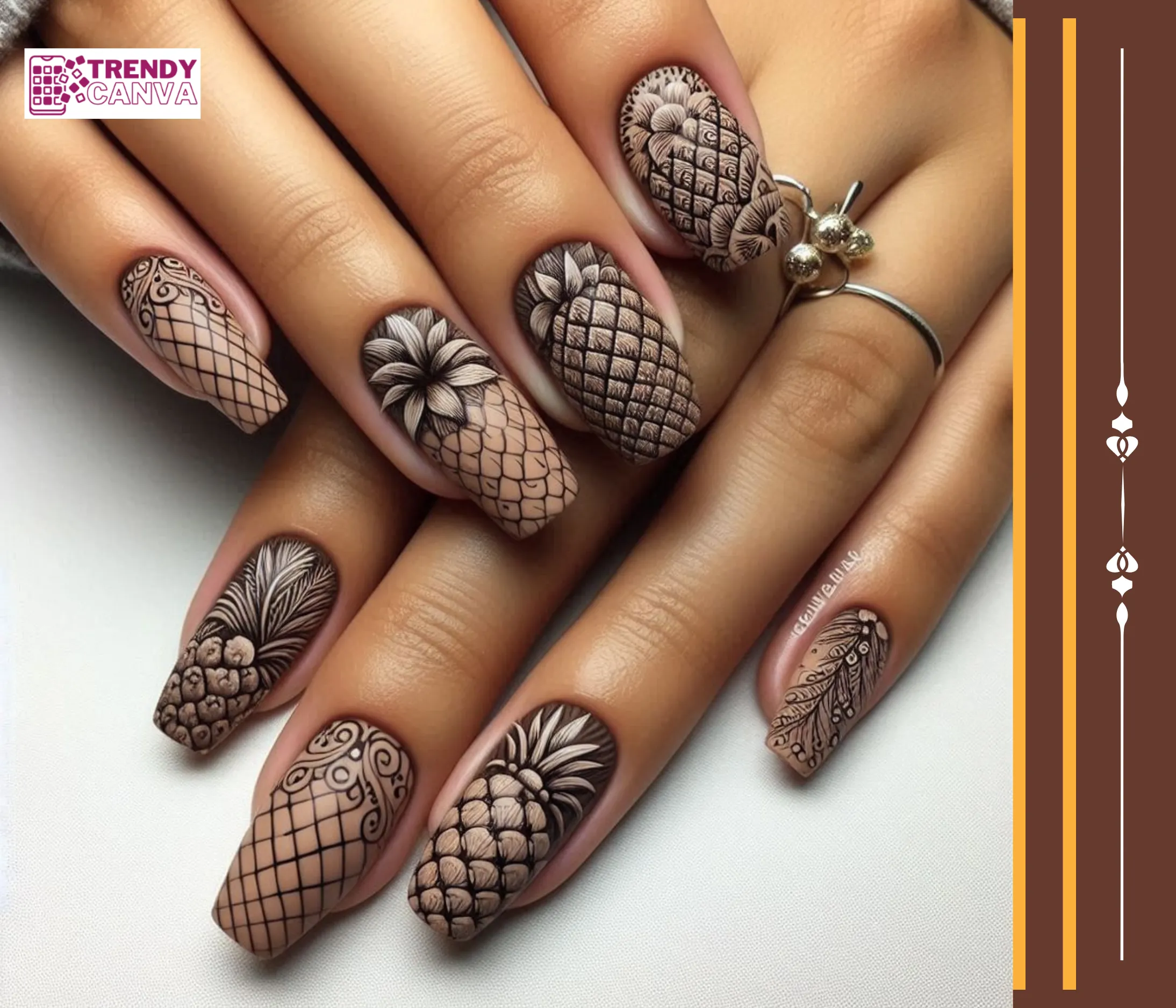 Textured Pineapple Nail Designs