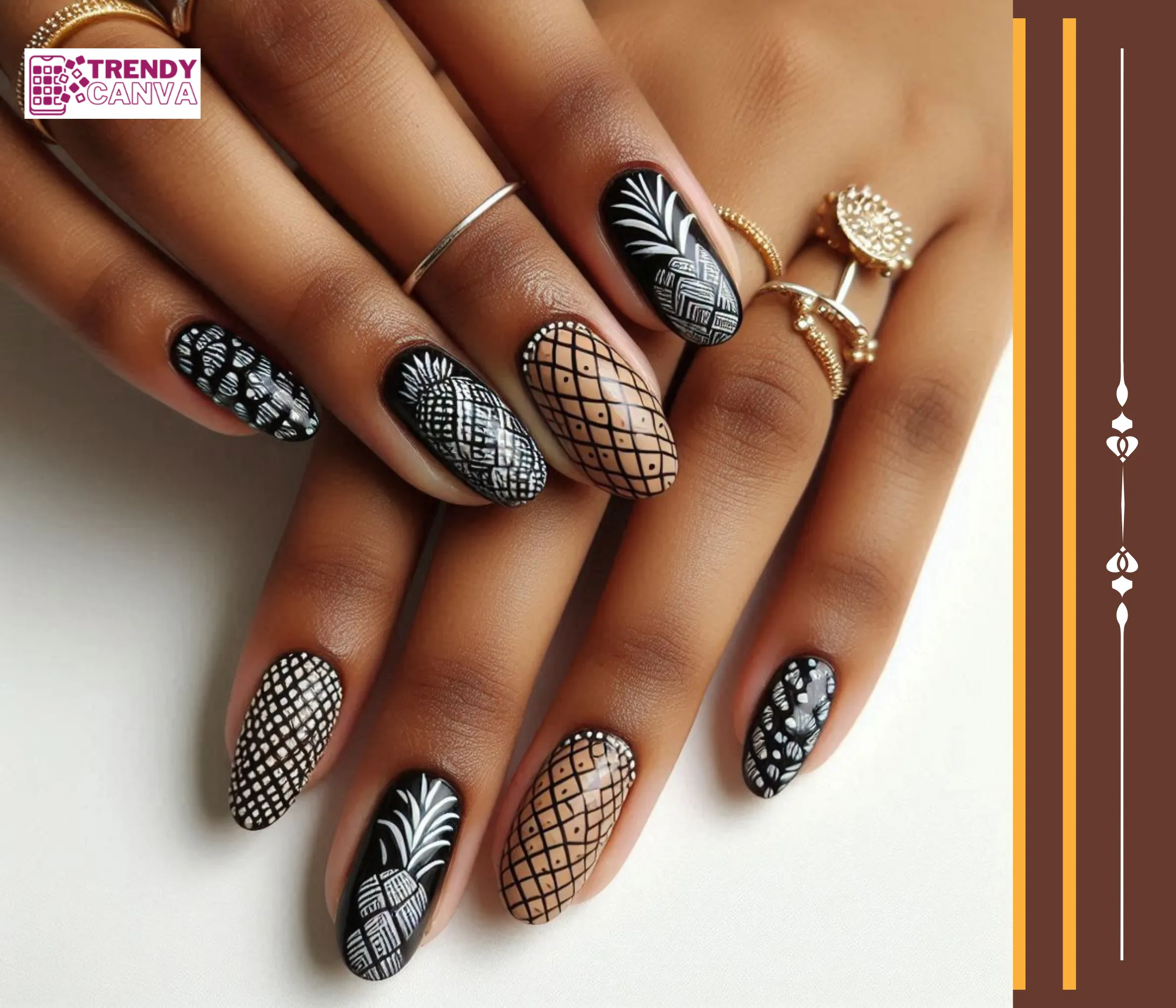 Textured Pineapple Nail Designs