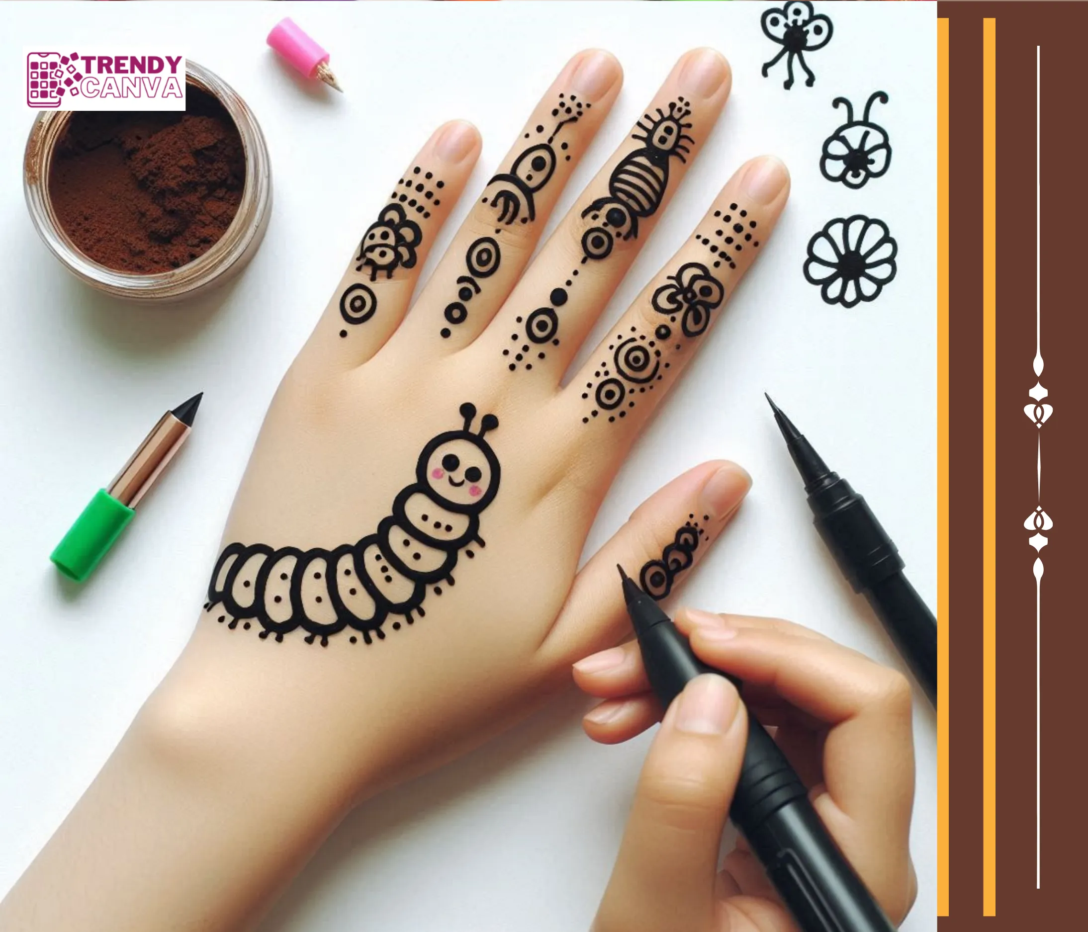 Caterpillar Capers Mehndi Designs