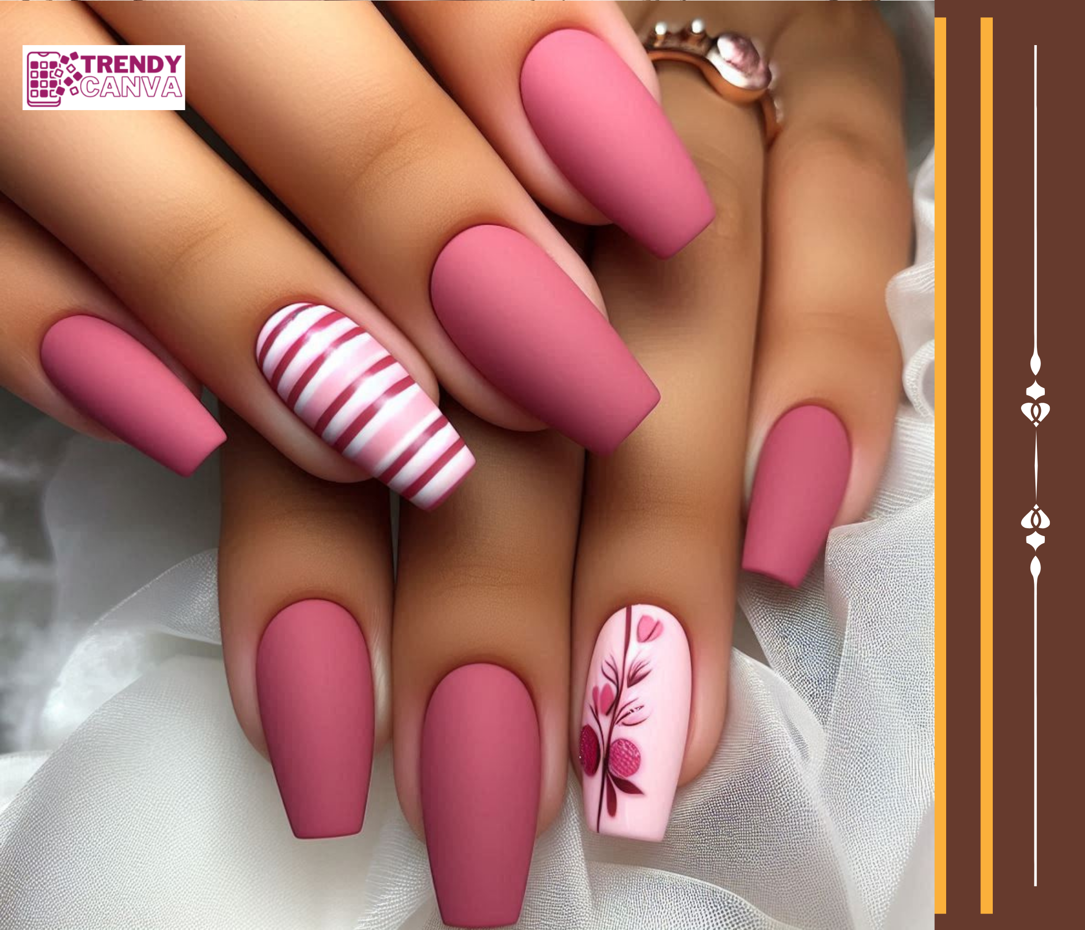 Matte Pink Nail Designs