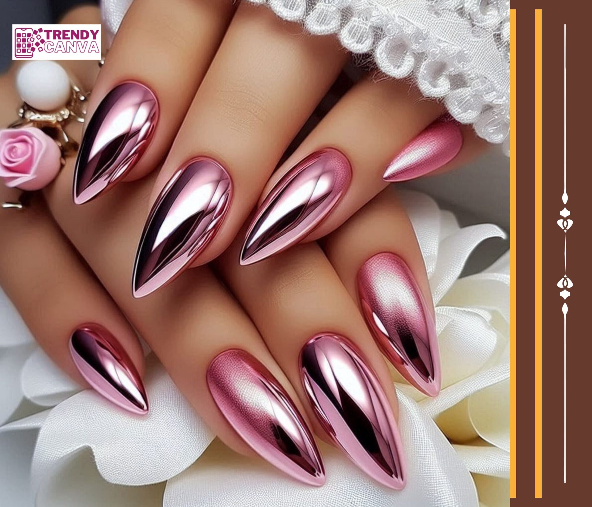 Chrome Pink Nail Designs
