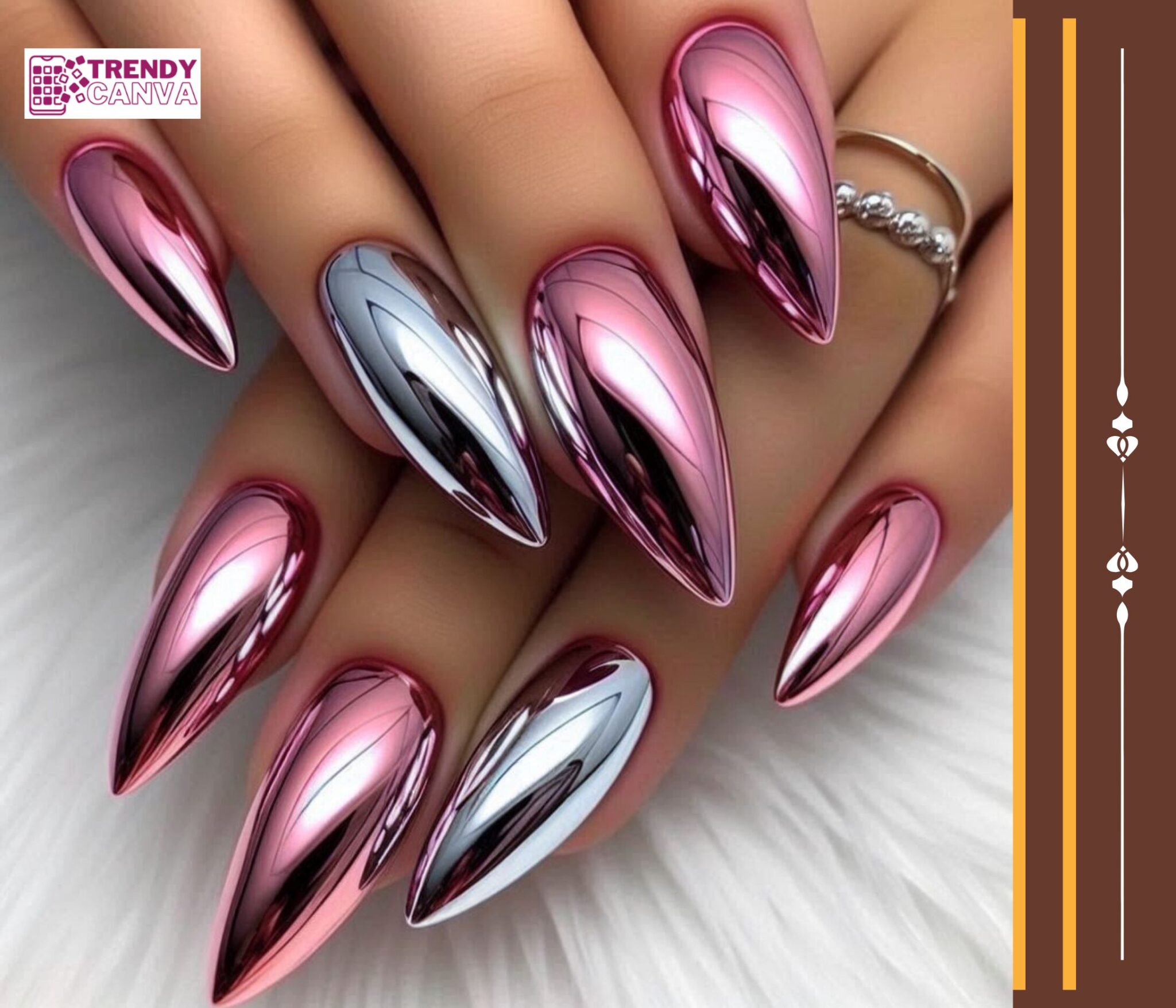 Chrome Pink Nail Designs