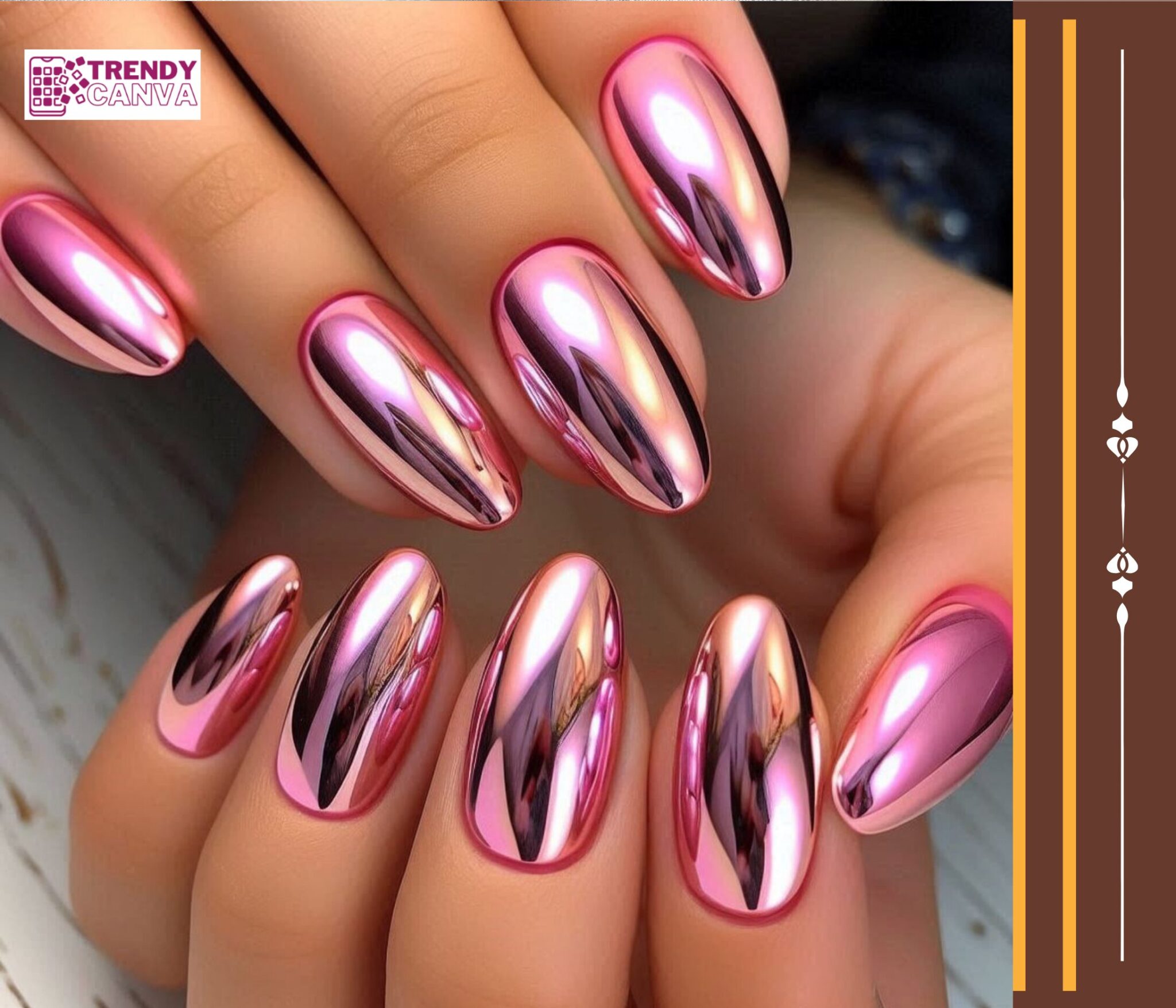 Chrome Pink Nail Designs