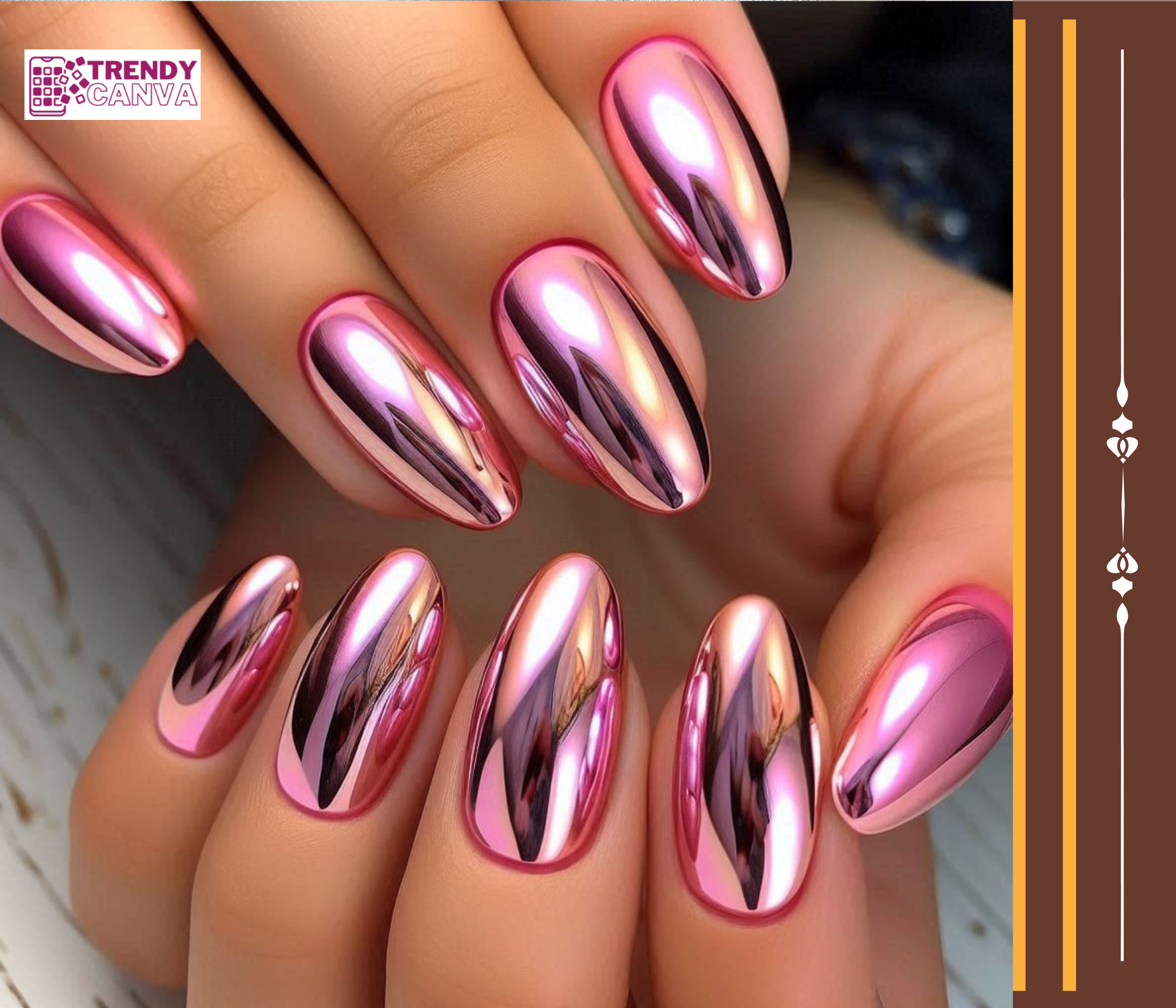 Chrome Pink Nail Designs