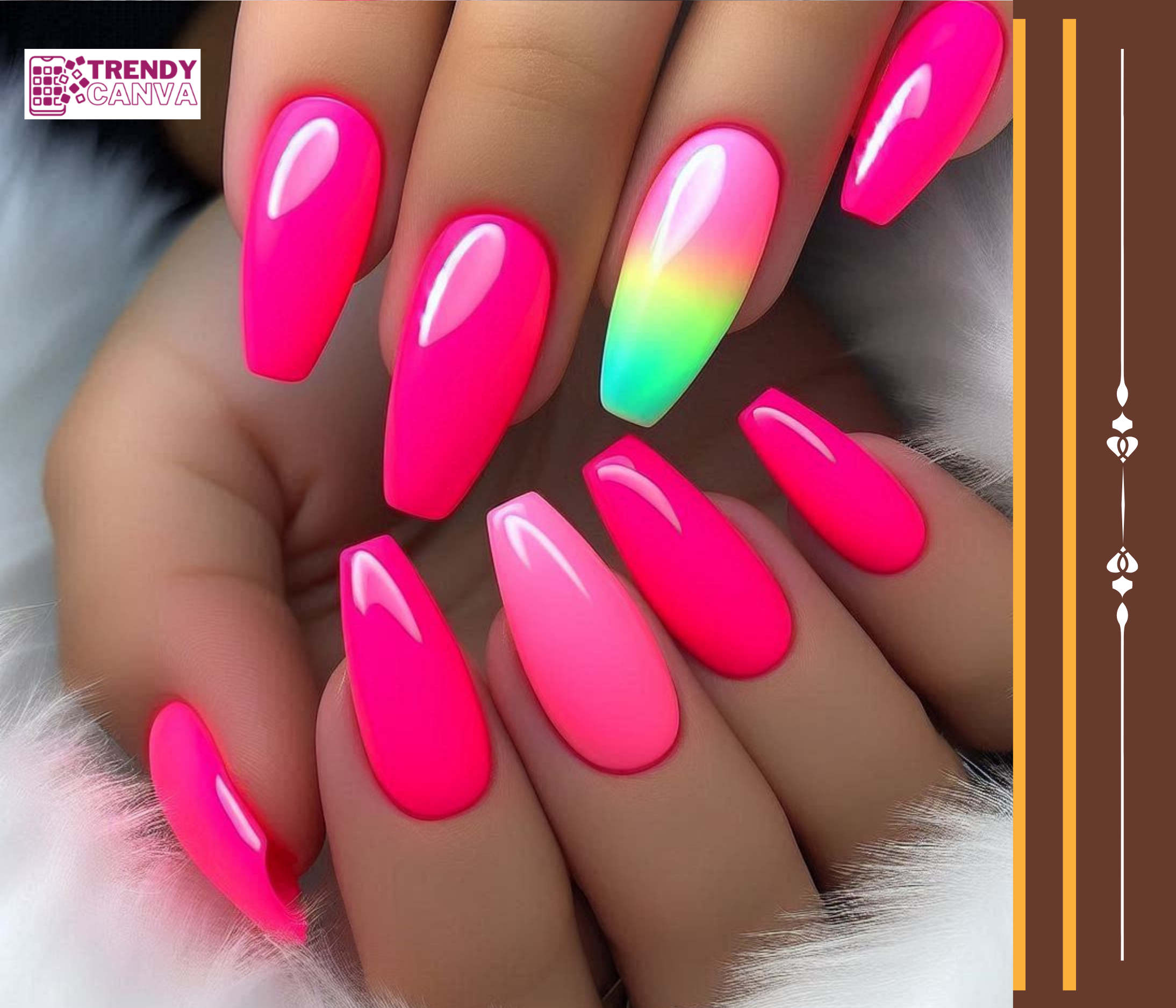 Neon Pink Nail Designs