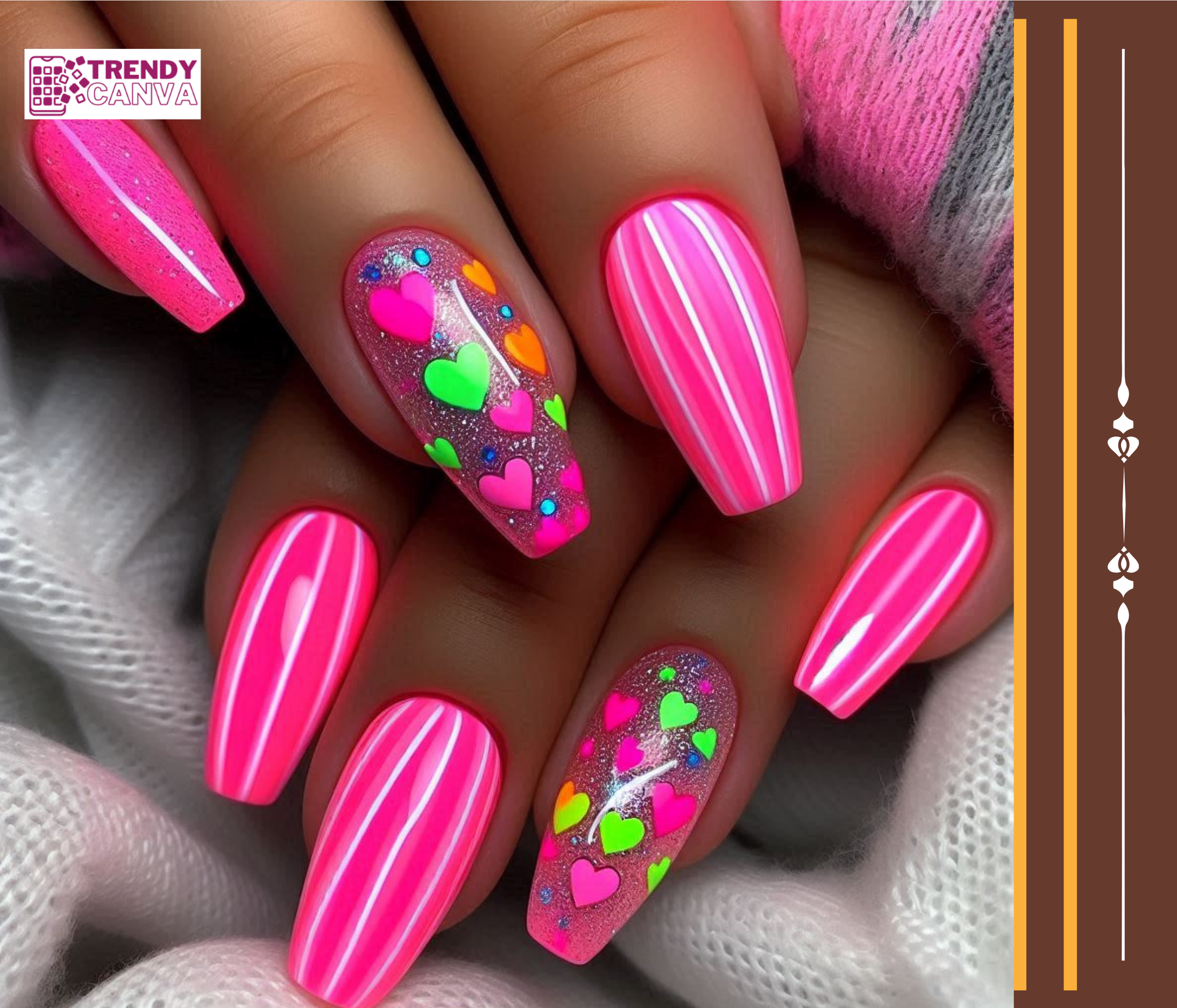 Neon Pink Nail Designs