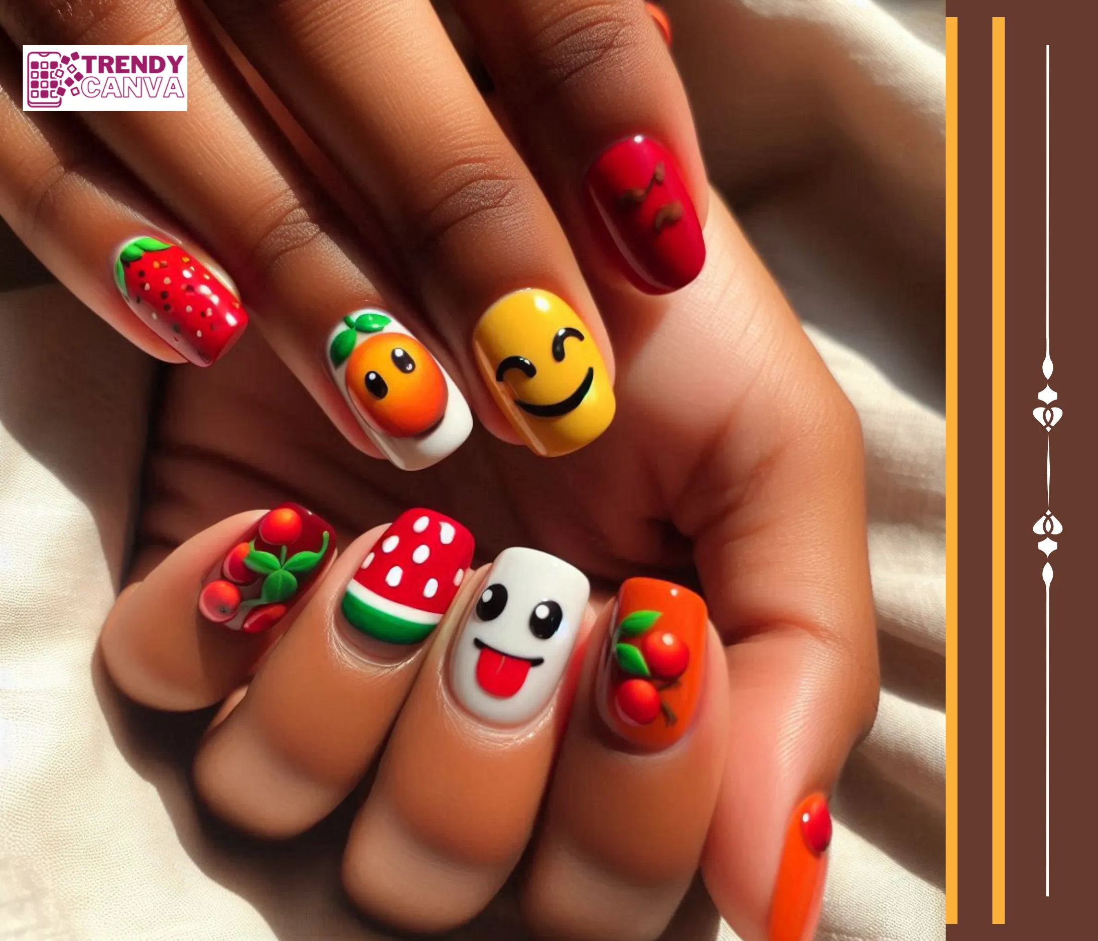 Fun and Playful: Emoji Fruit Nail Designs