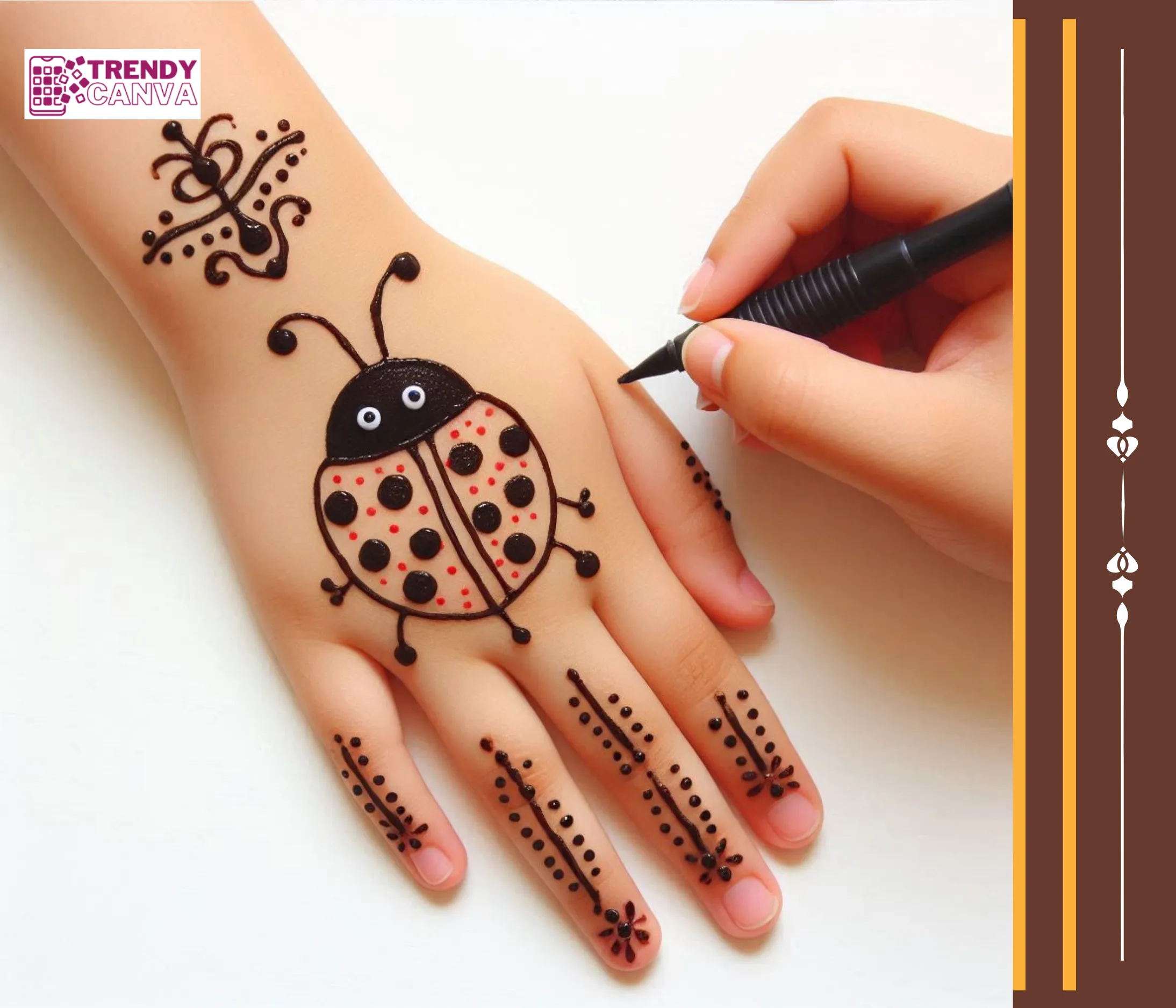 Ladybug Luck Mehndi Designs