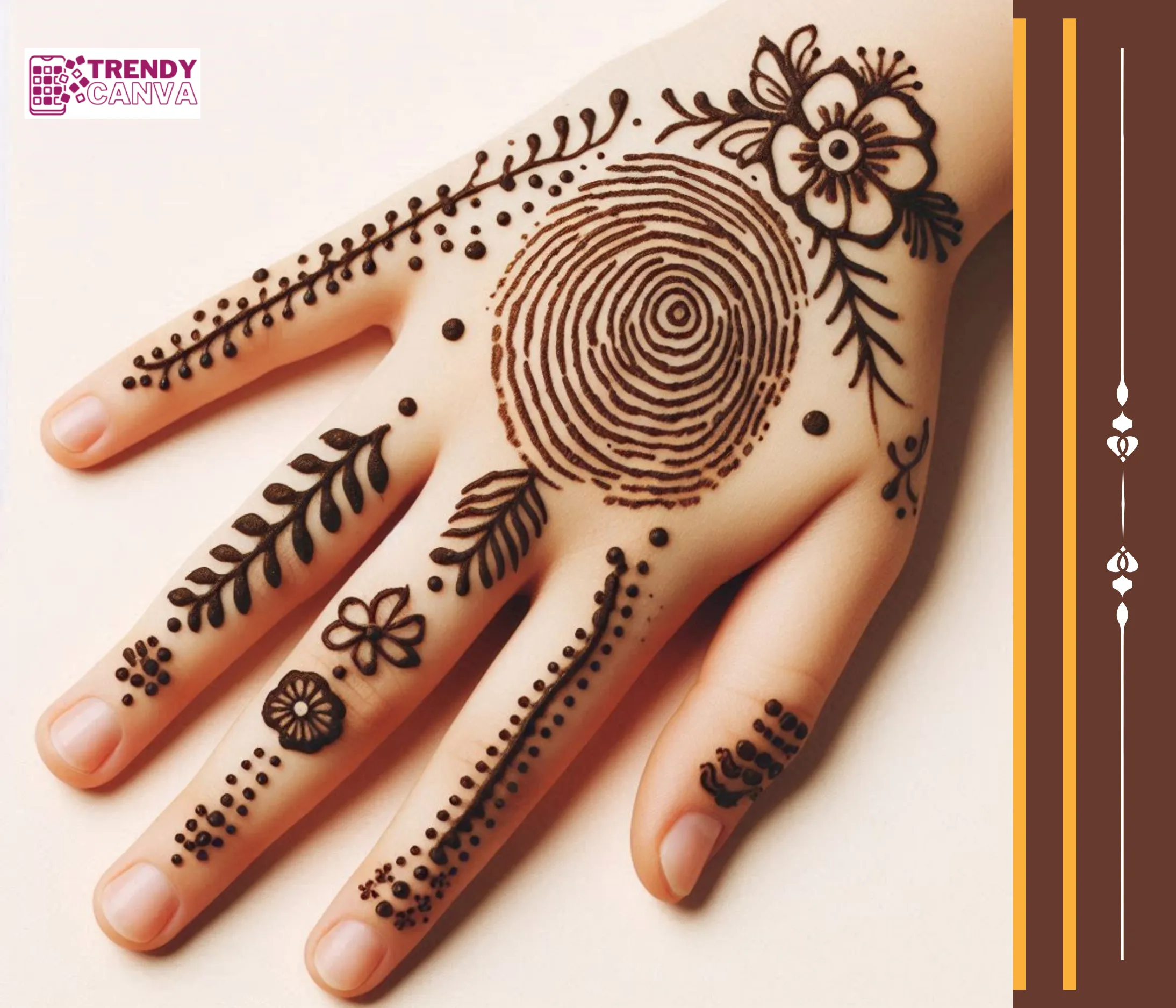 Fingerprint Blooms Mehndi Designs