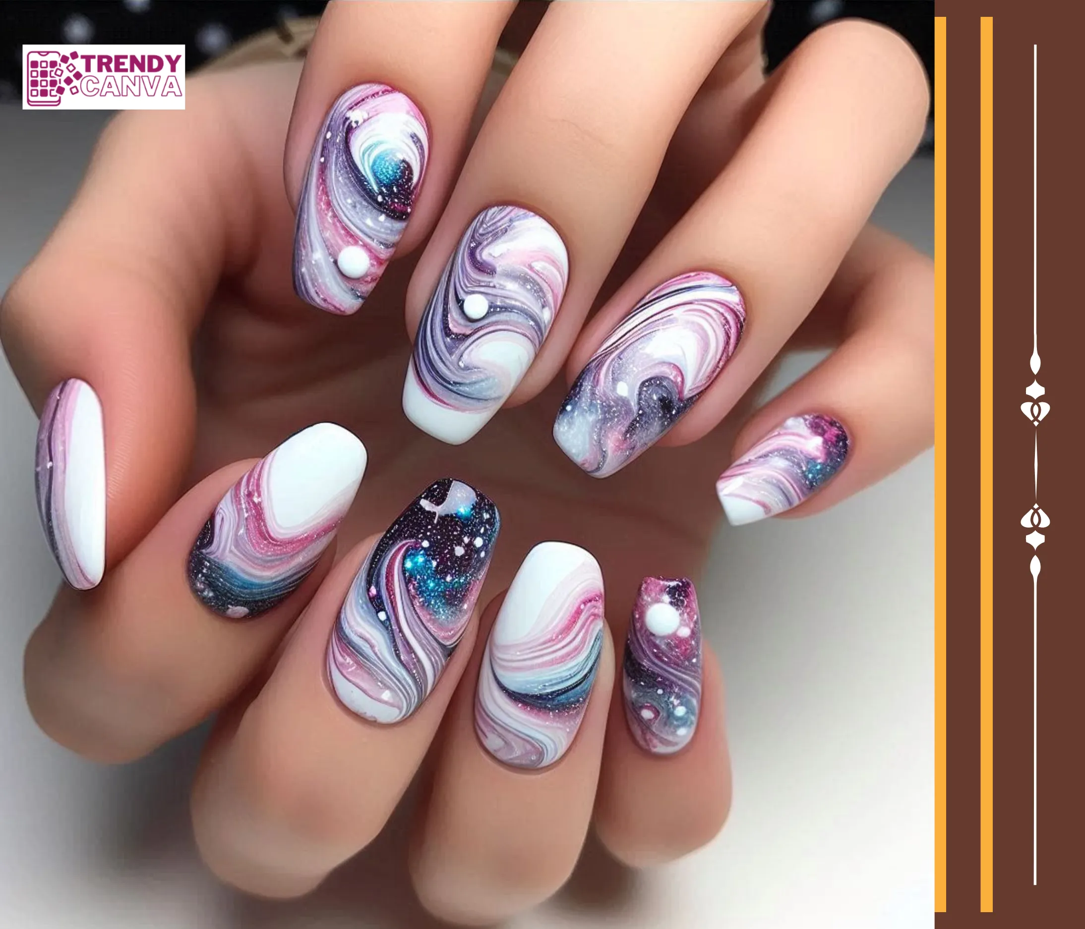 Galactic Marble Nails