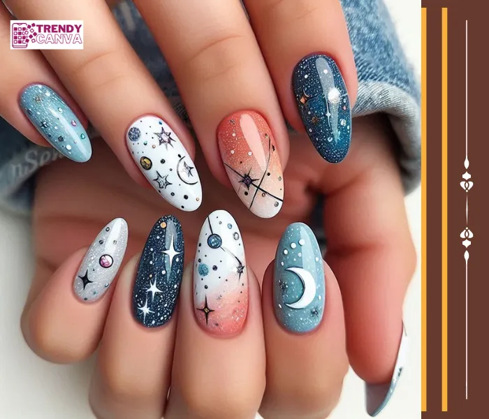 Celestial Capricorn Nail Designs