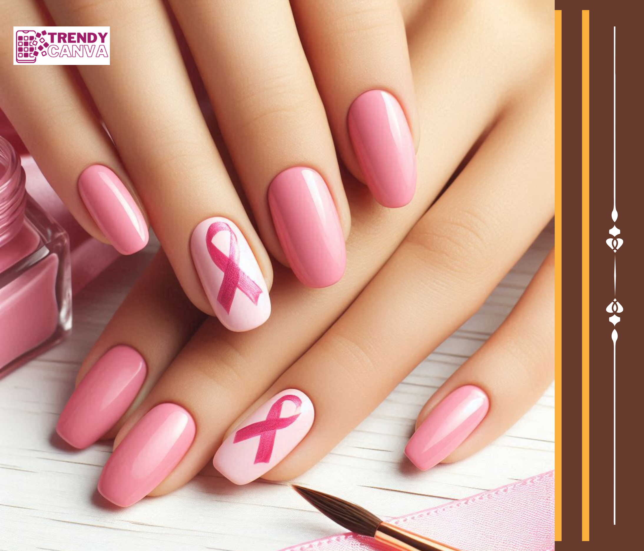 Pink Ribbon Nail Designs