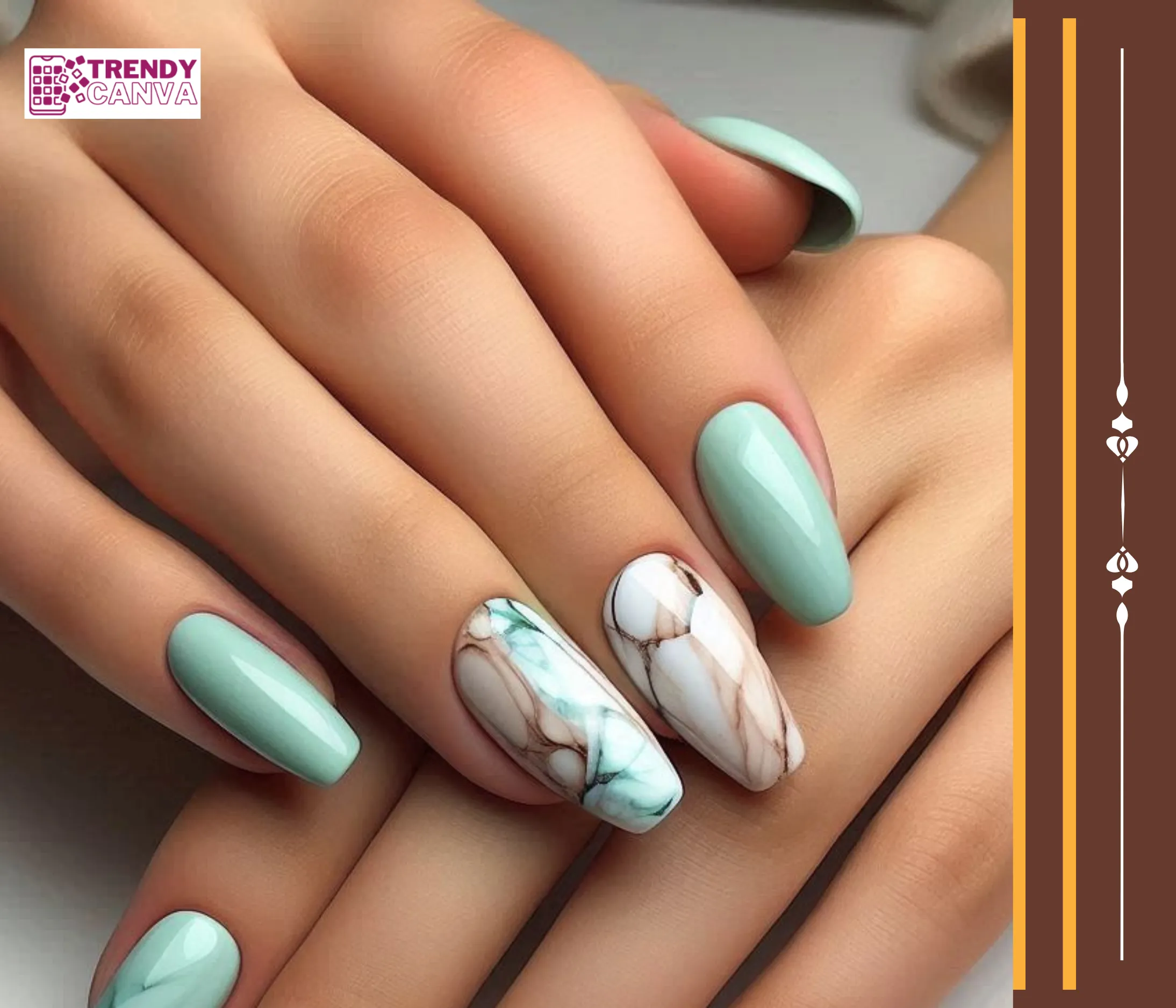 Mint French Tip Nail Designs