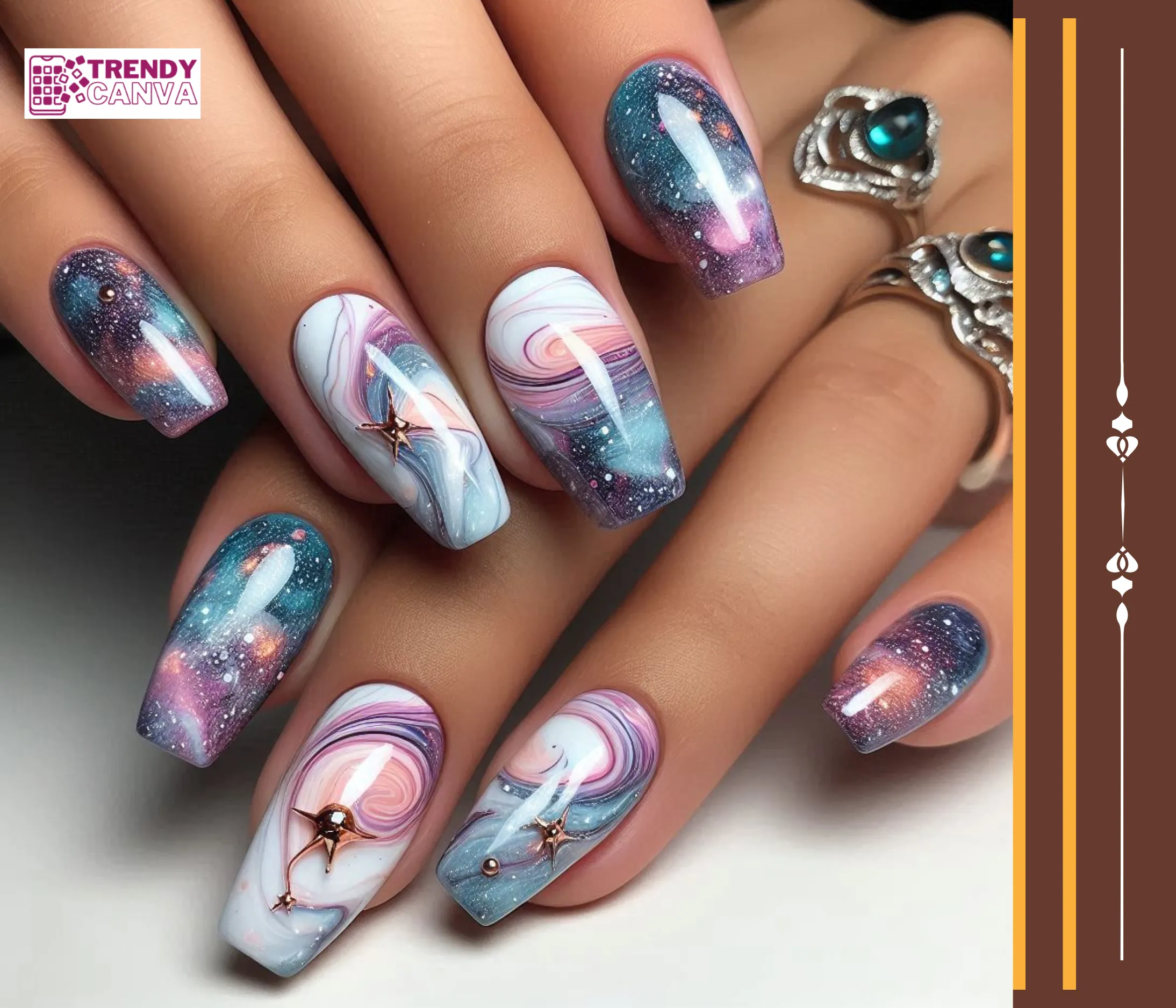 Galactic Marble Nails