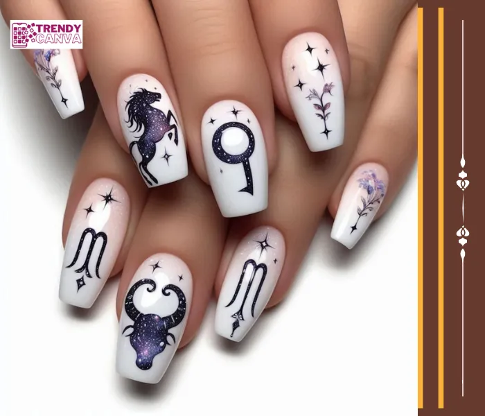 Celestial Capricorn Nail Designs