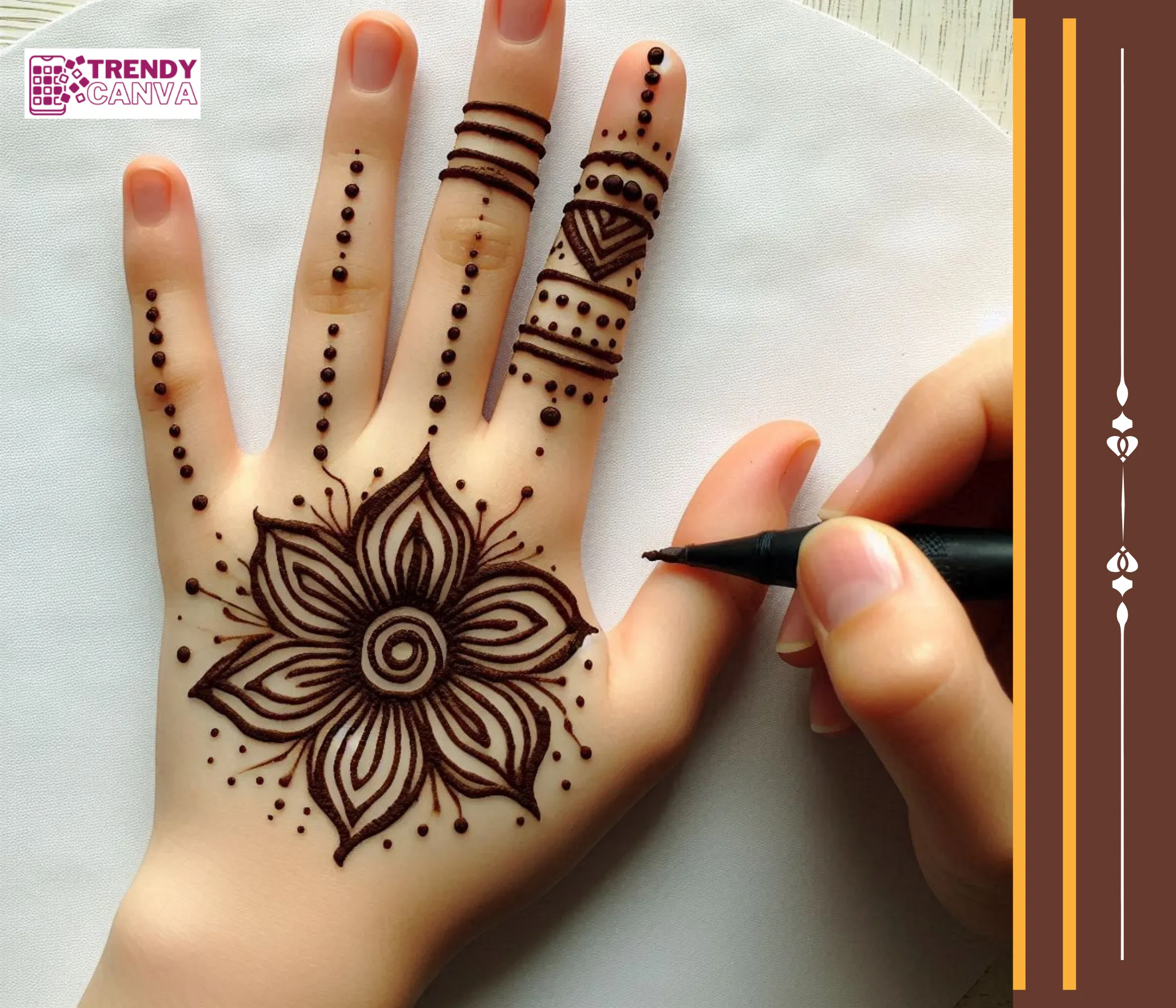 Fingerprint Blooms Mehndi Designs