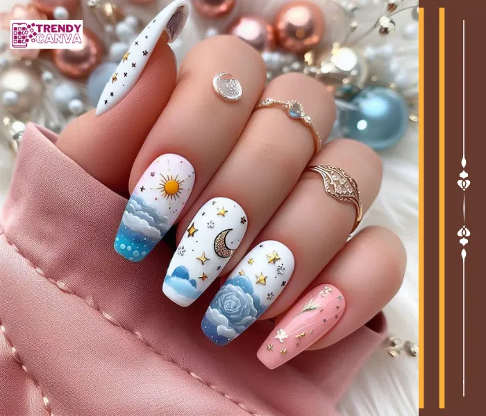 Celestial Capricorn Nail Designs