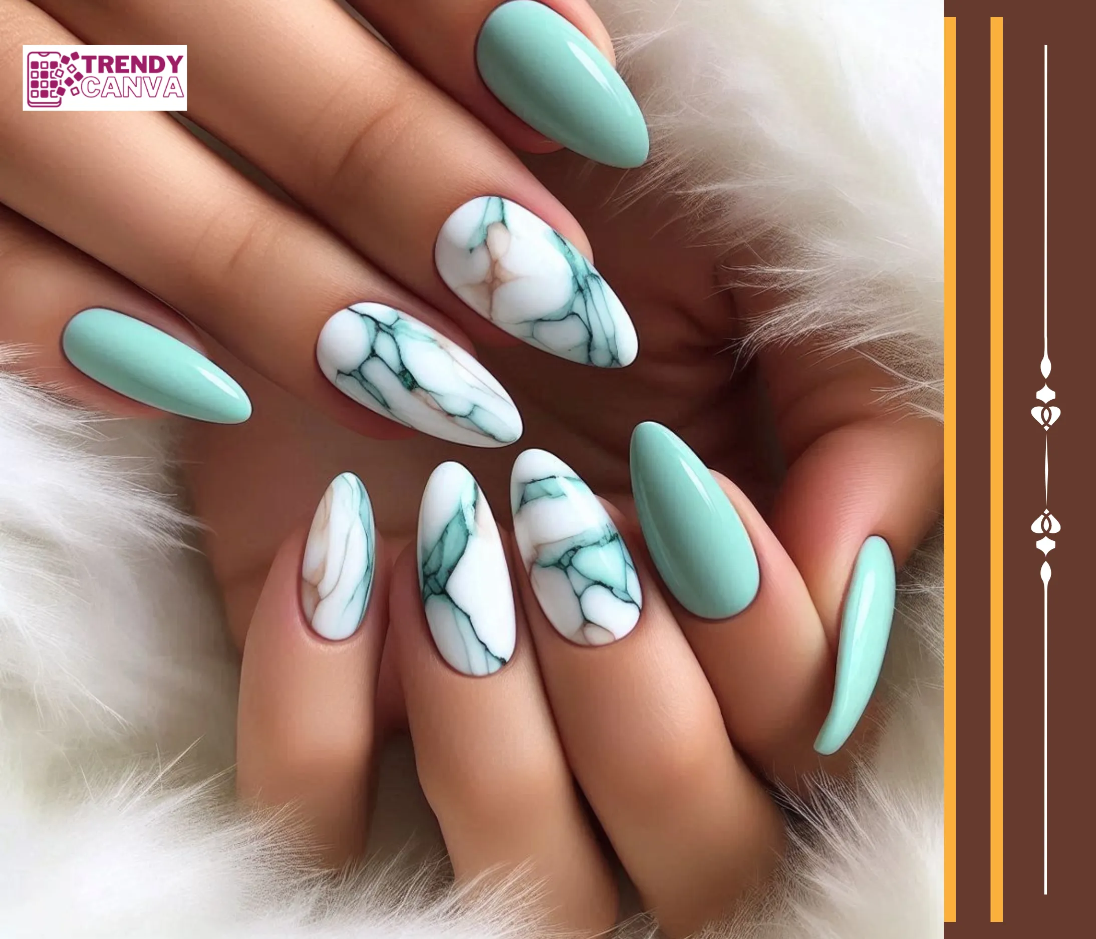 Mint Marble Nails