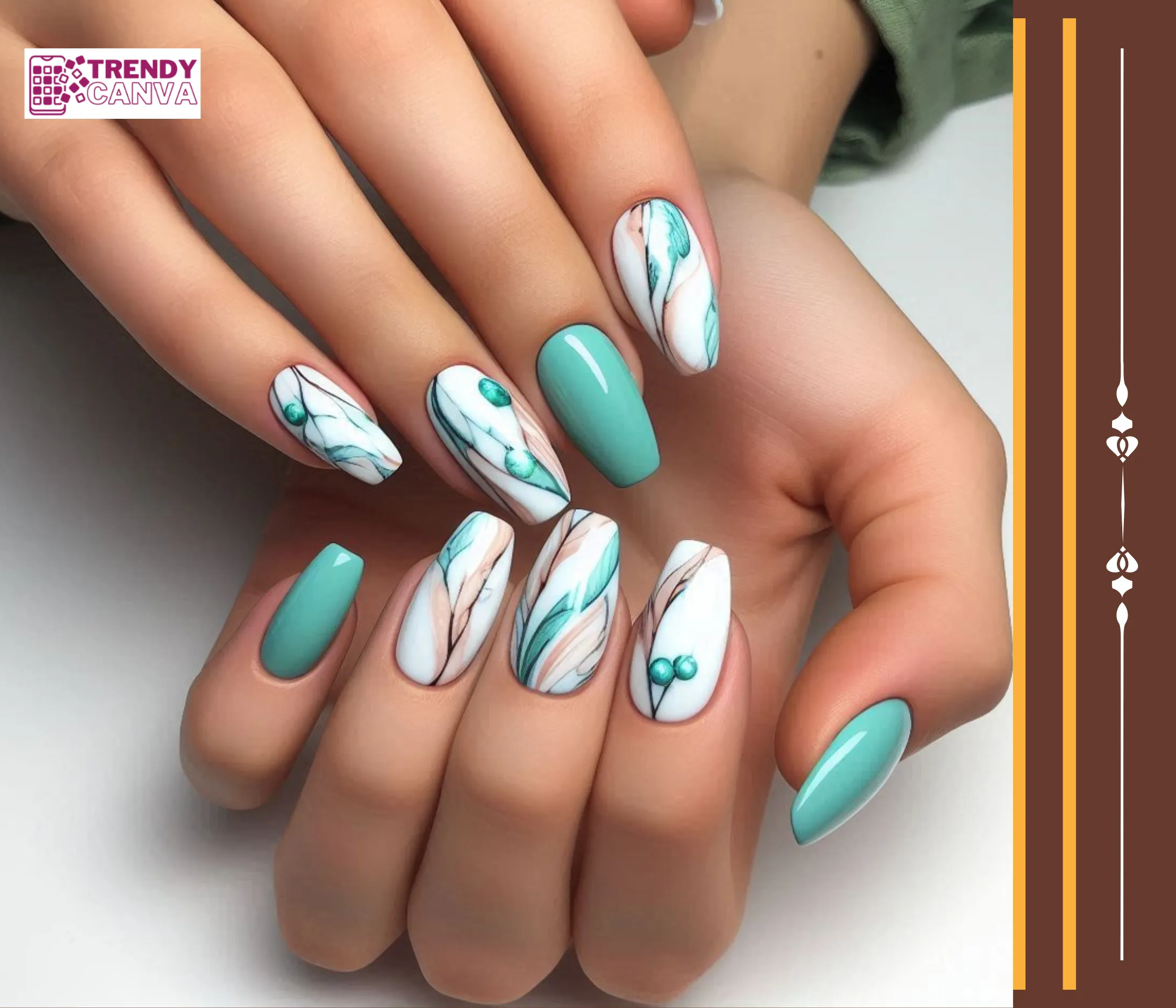 Mint Marble Nails