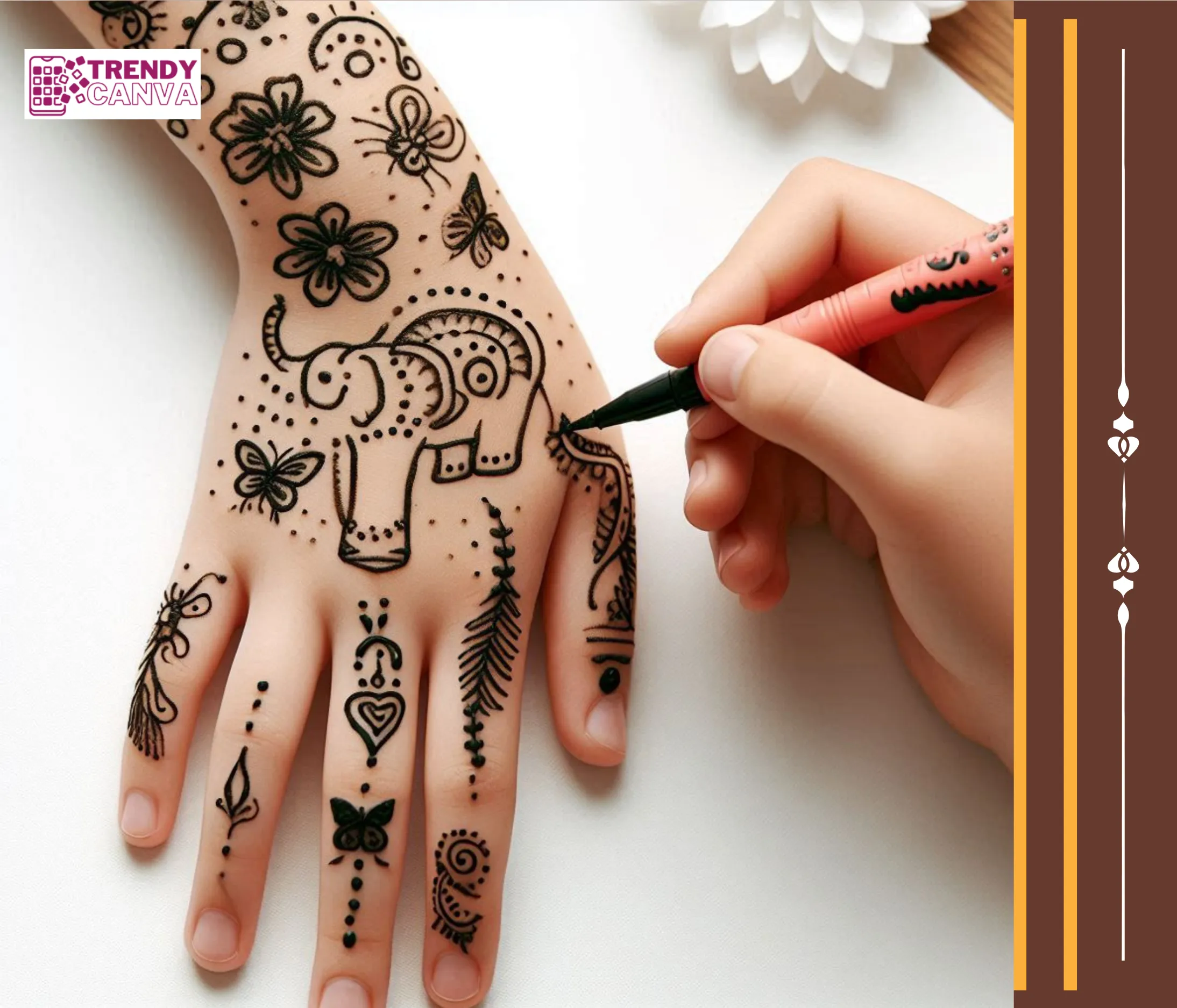 Animal Parade Mehndi Designs