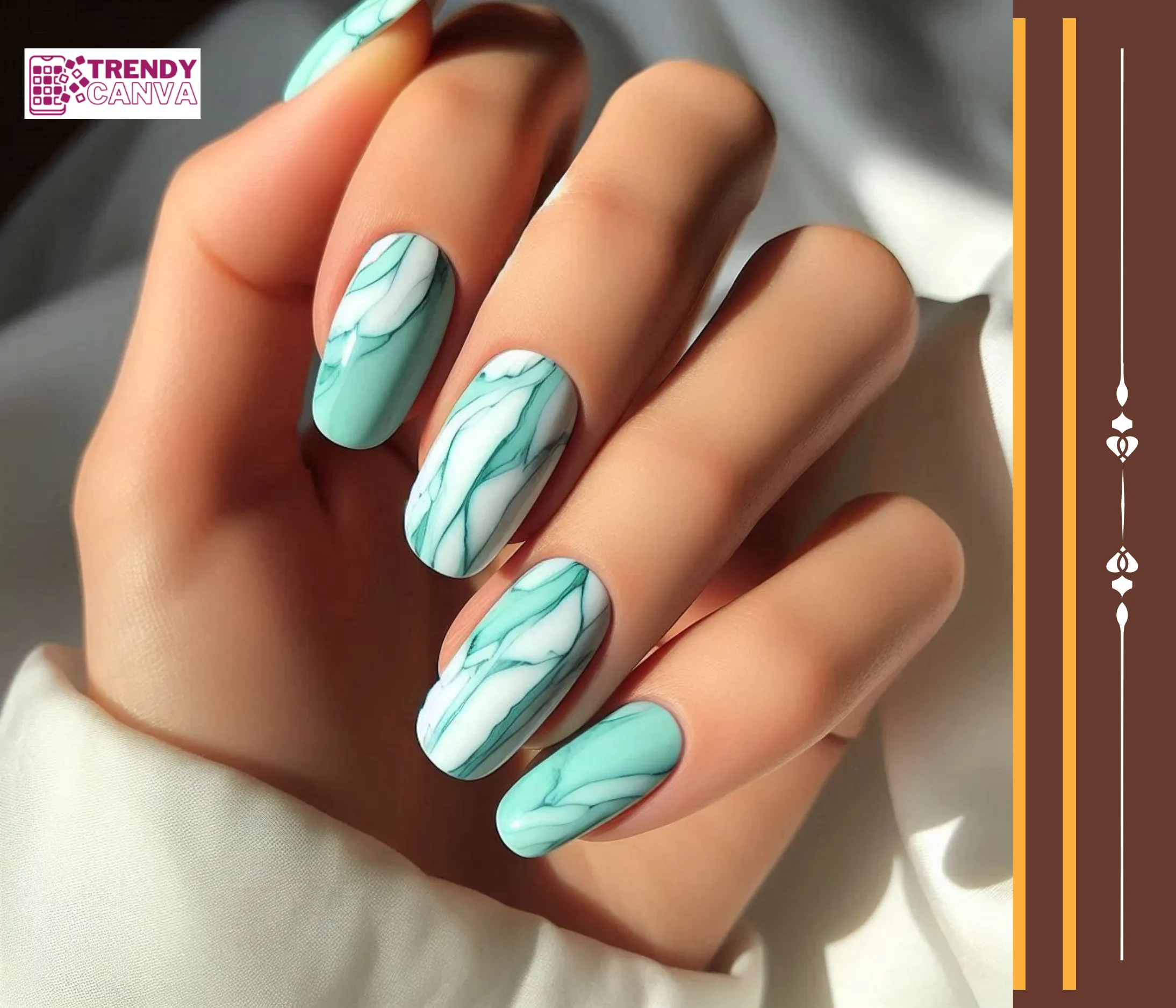 Mint Marble Nails