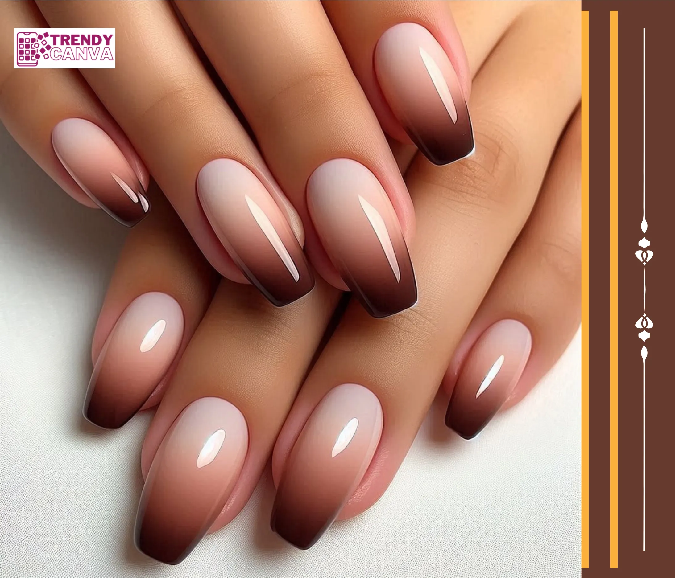 French Fade Brown Ombre Nails