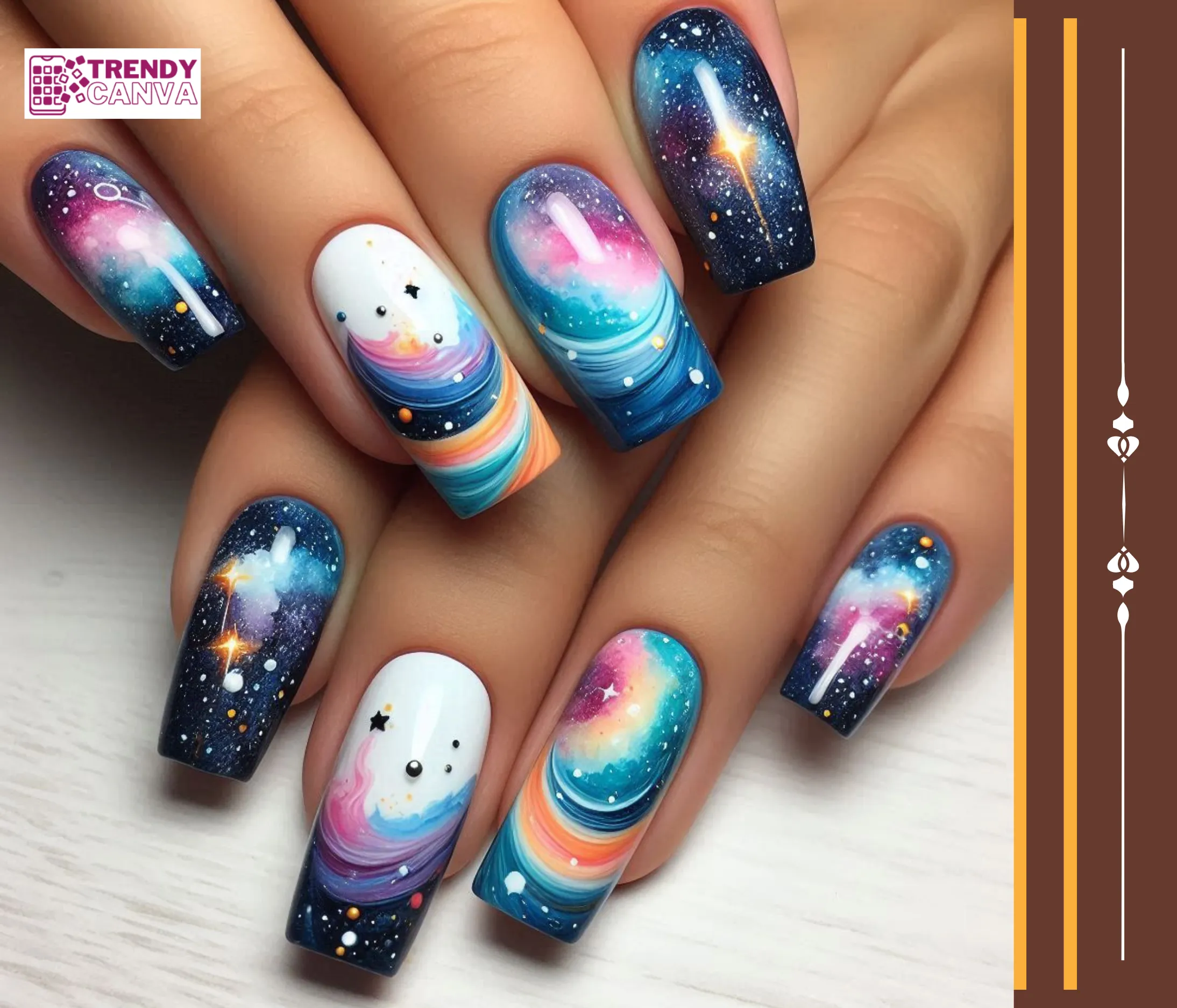 Cosmic Watercolor Nails